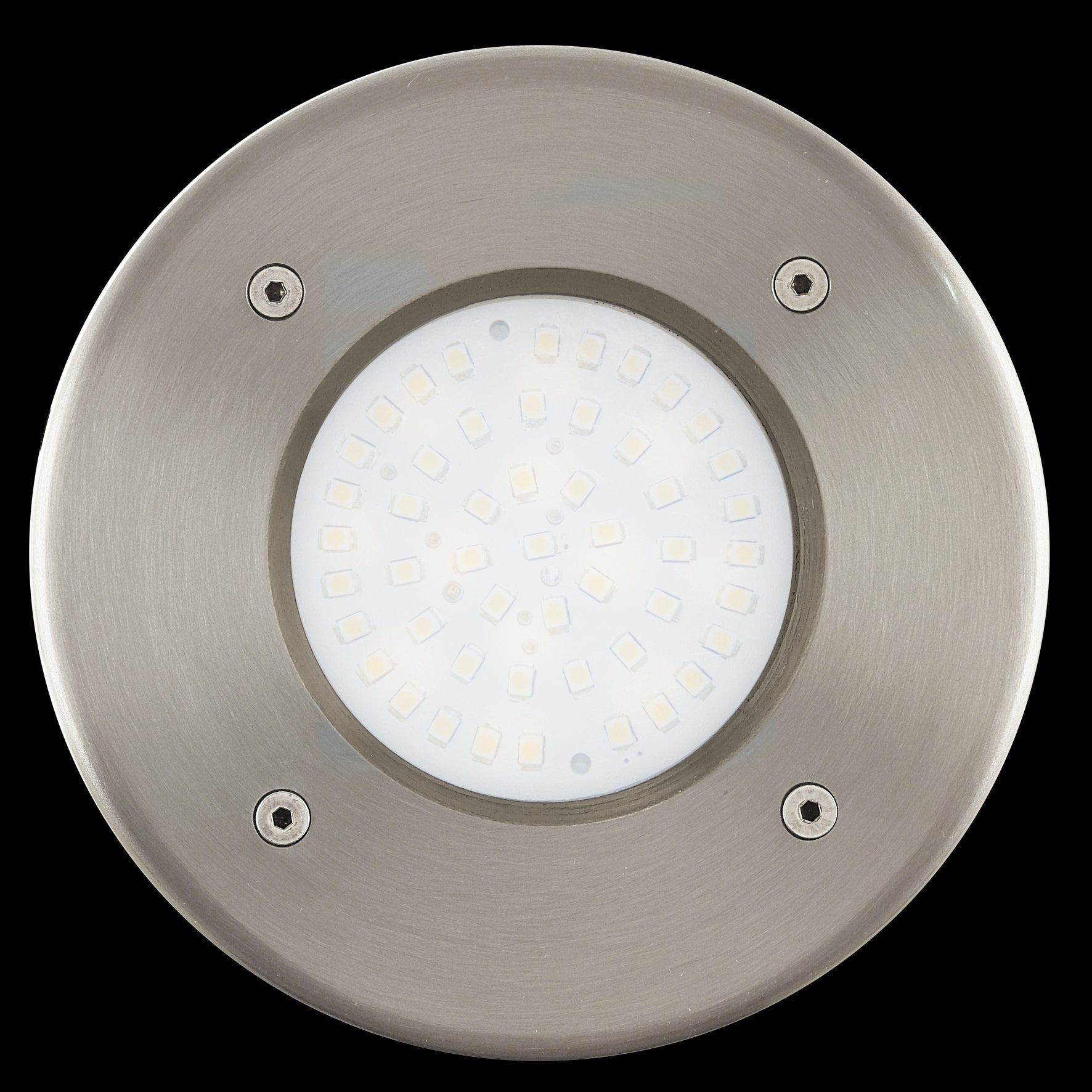 eglo lamedo round silver led recessed ground uplighter living room image