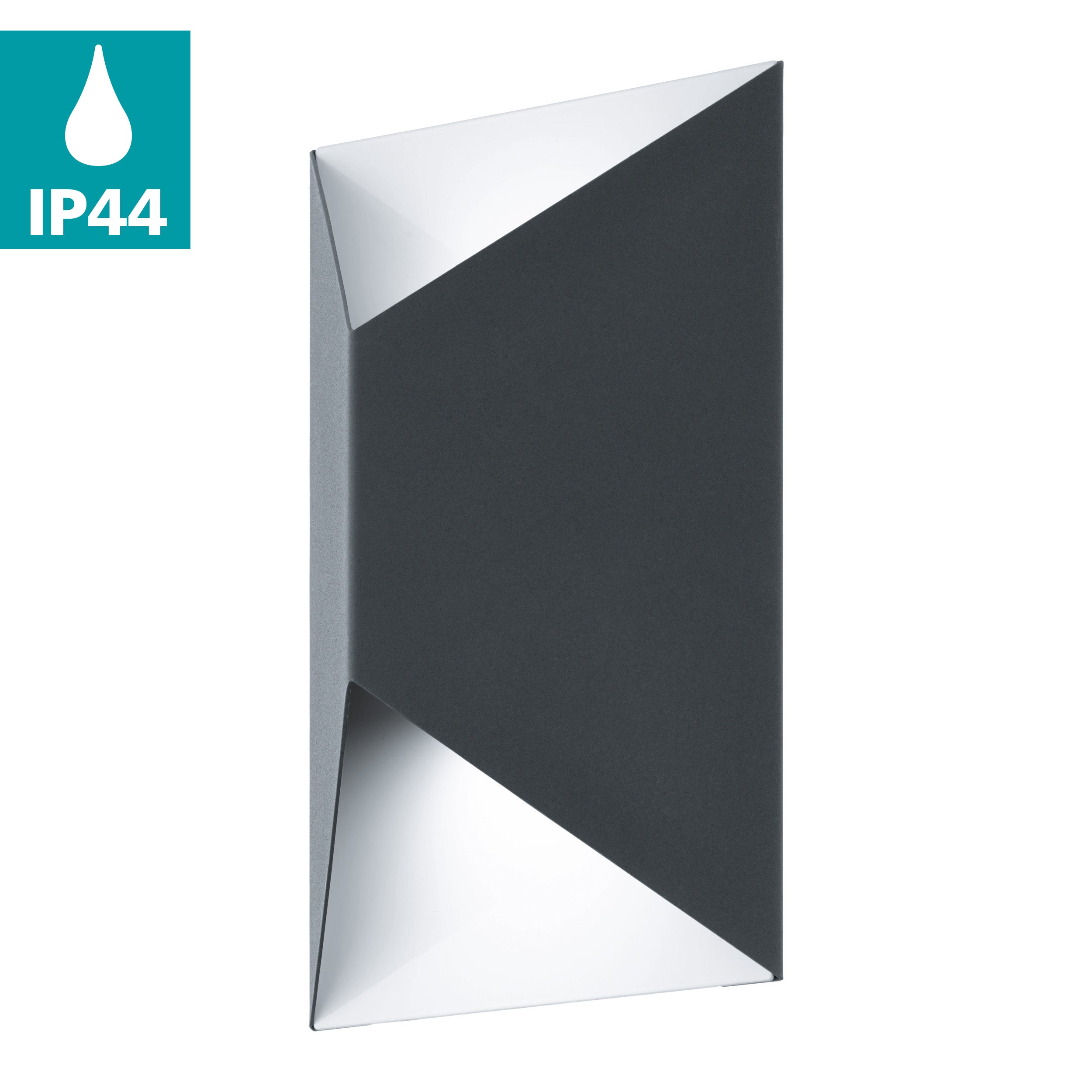 eglo predazzo black ip44 grey led outdoor wall light kitchen lighting 
