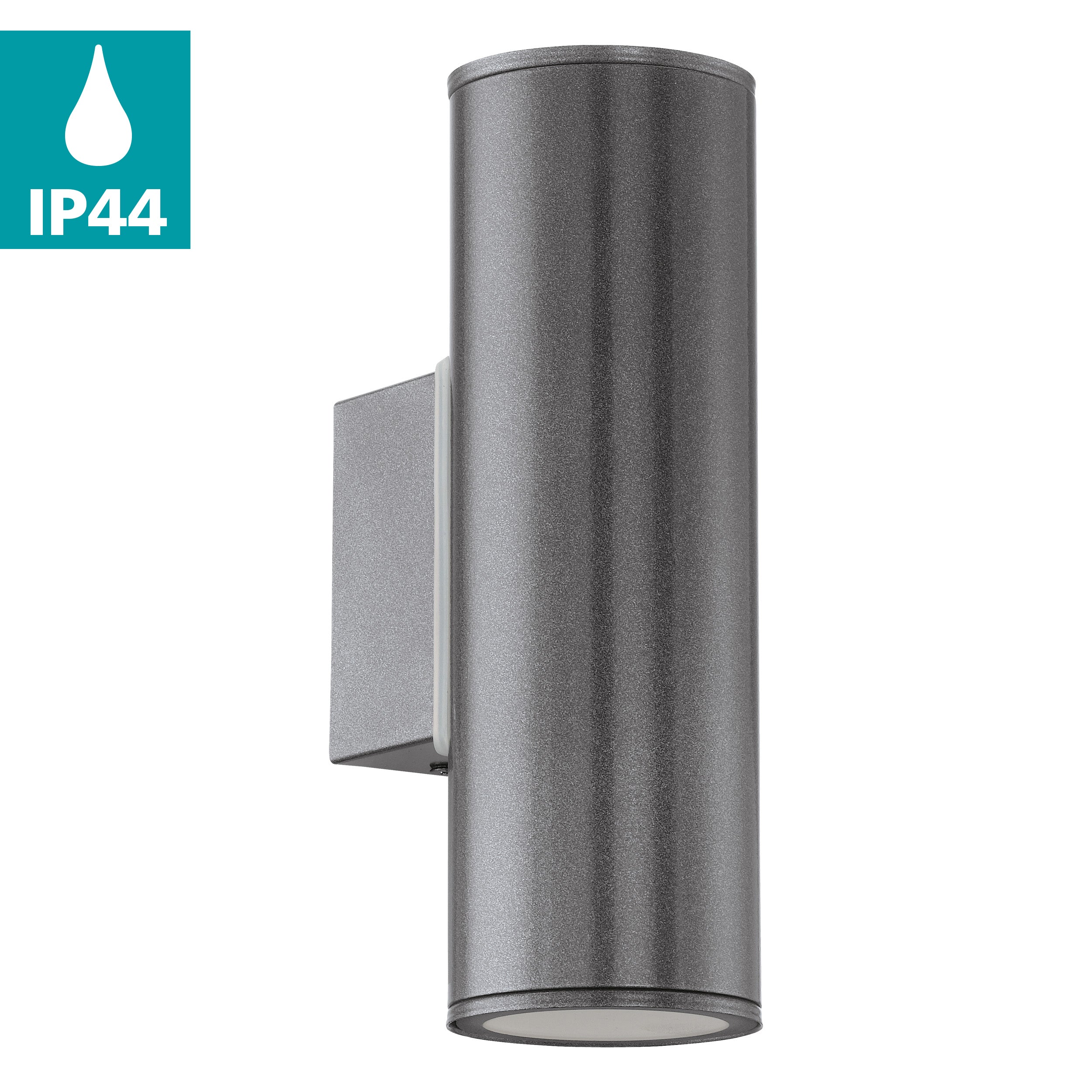 eglo riga grey ip44 up down outdoor wall light kitchen lighting 