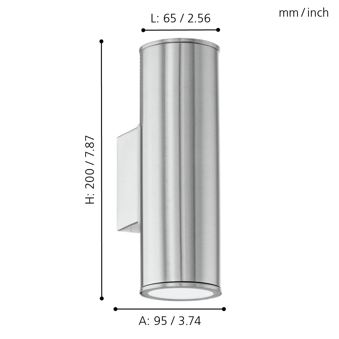 eglo riga stainless steel ip44 up down wall light kitchen lighting 
