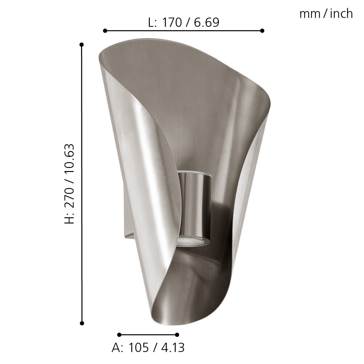 eglo bosaro ip44 stainless steel outdoor wall light kitchen lighting 