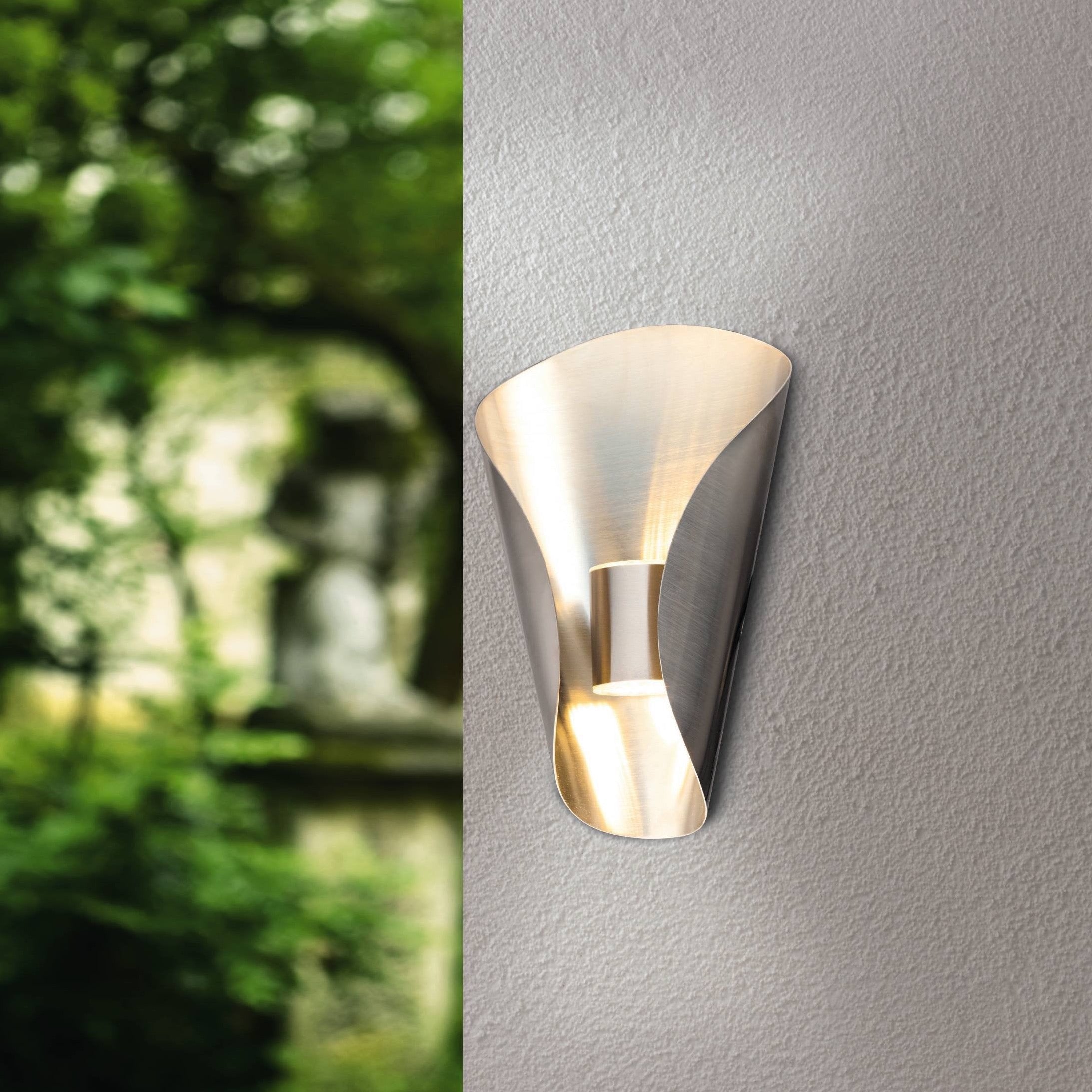 eglo bosaro ip44 stainless steel outdoor wall light
