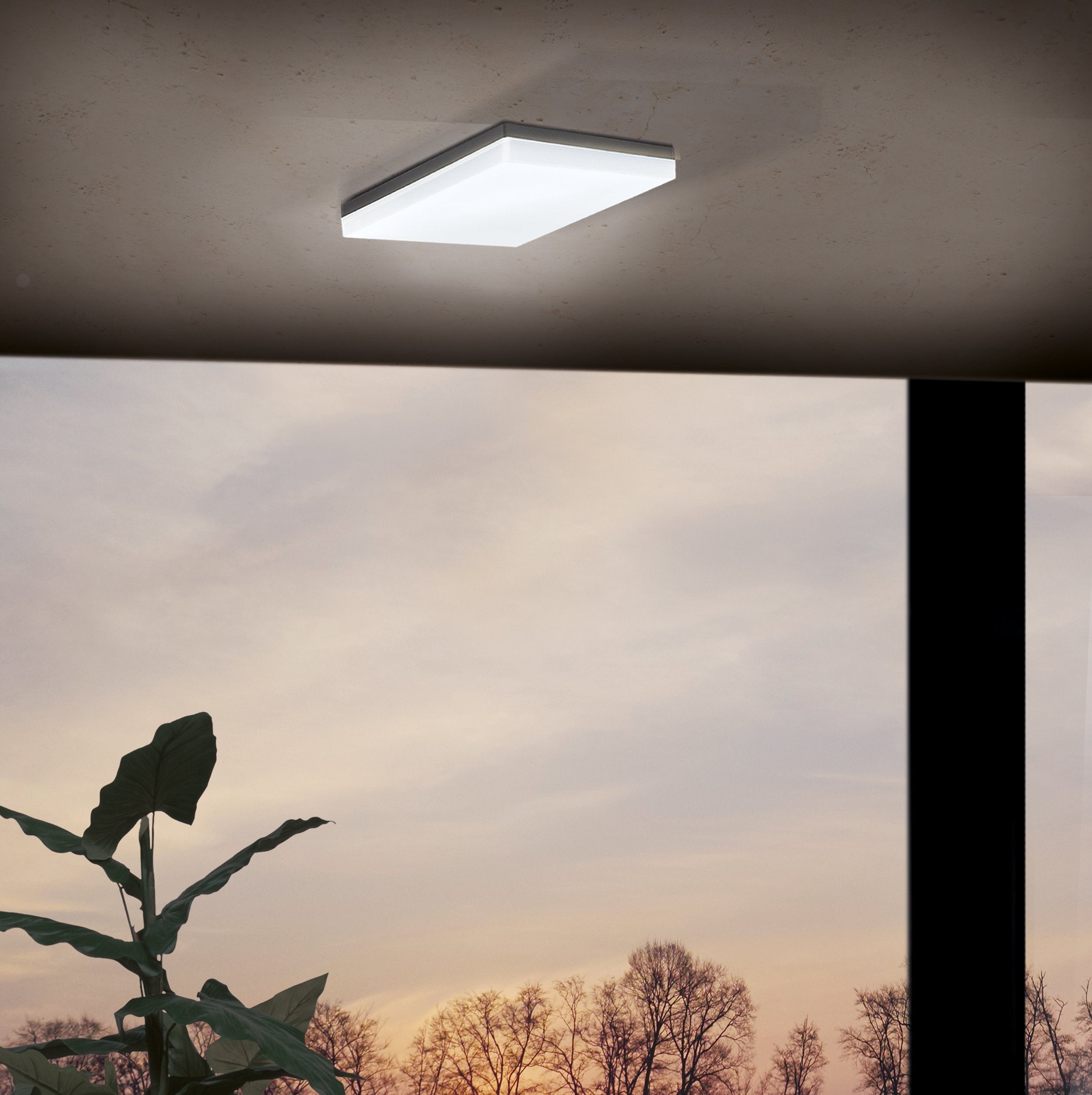 eglo sonella led grey square ip44 outdoor wall light