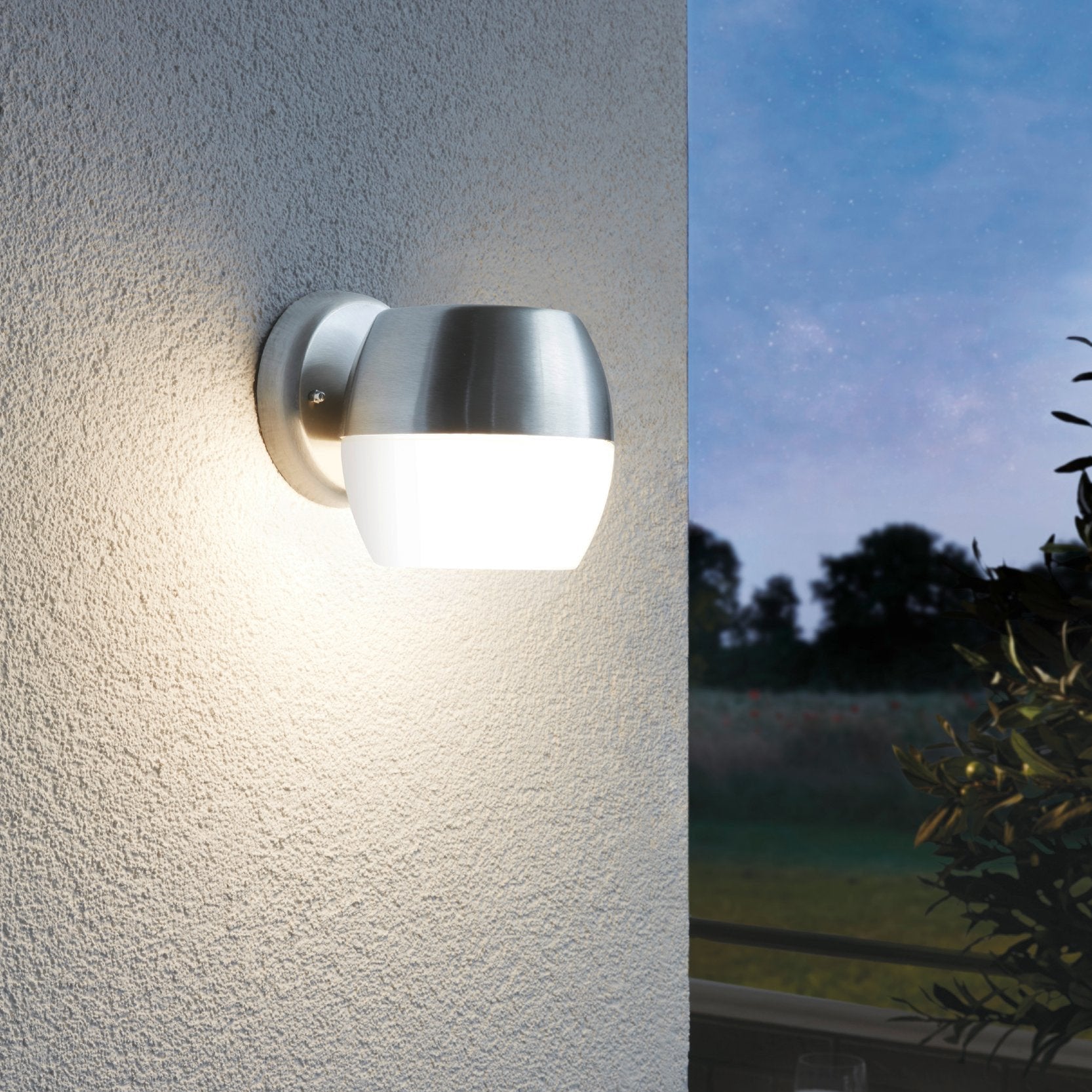 eglo oncala ip44 stainless steel outdoor led wall light