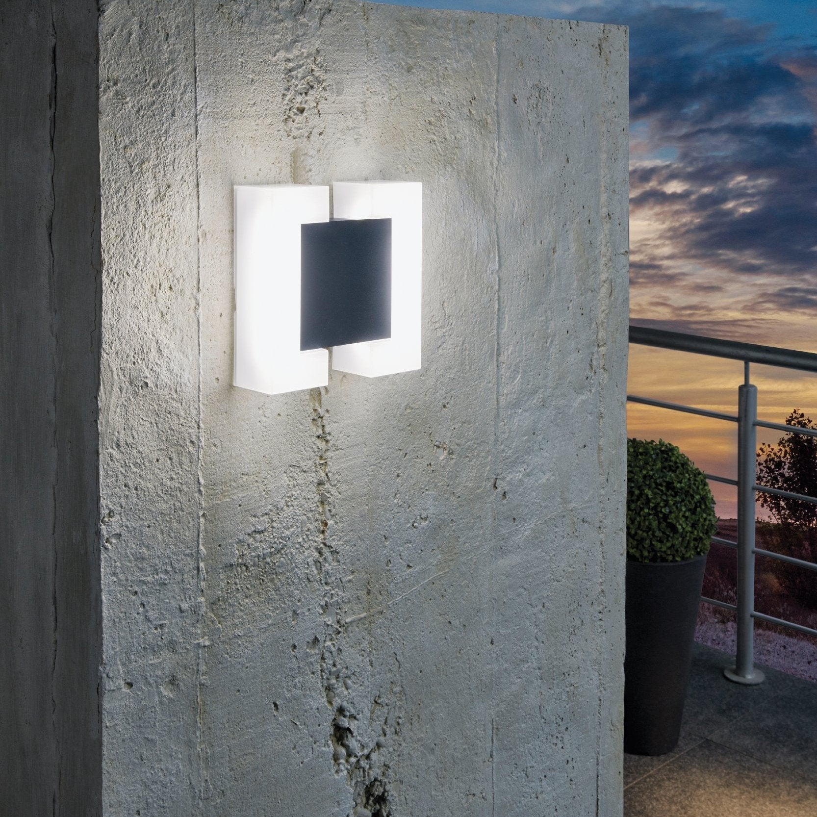 eglo sitia ip44 grey led outdoor wall light