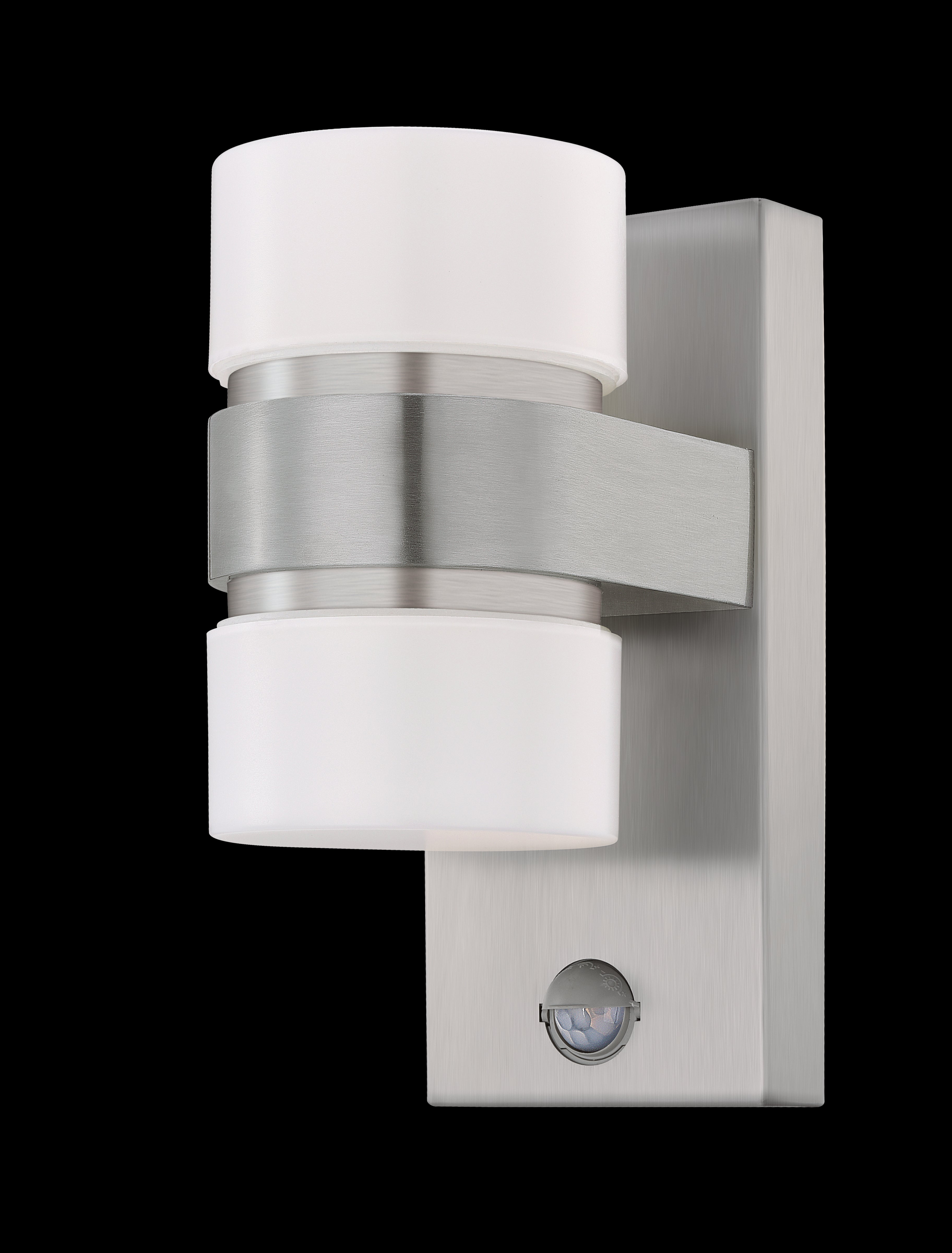 eglo atollari stainless steel led outdoor pir wall light ip44 living room image