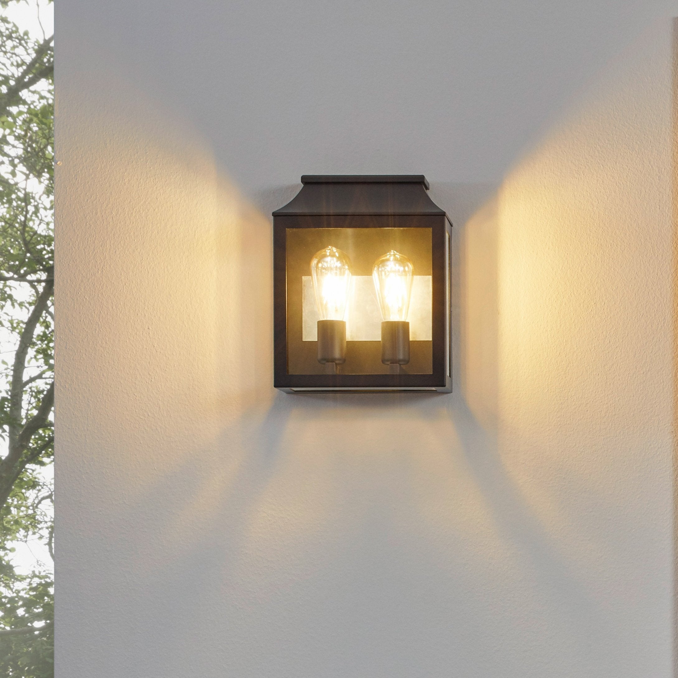 eglo soncino black half lantern outdoor wall light ip44 living room image