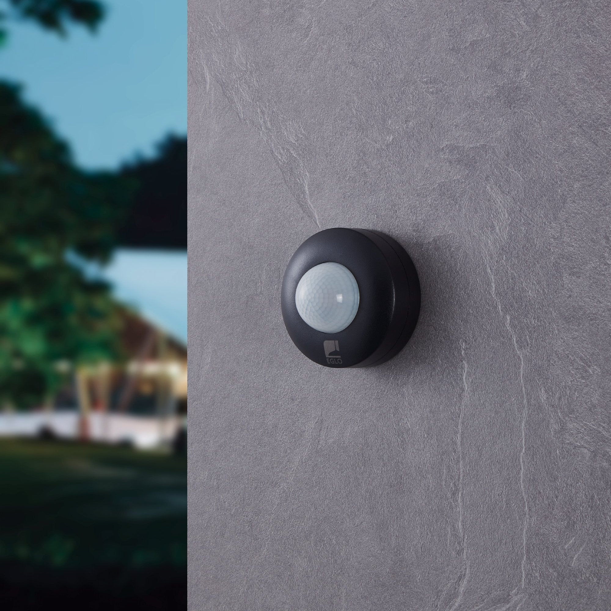 eglo detect me 6 ip44 black round pir light sensor