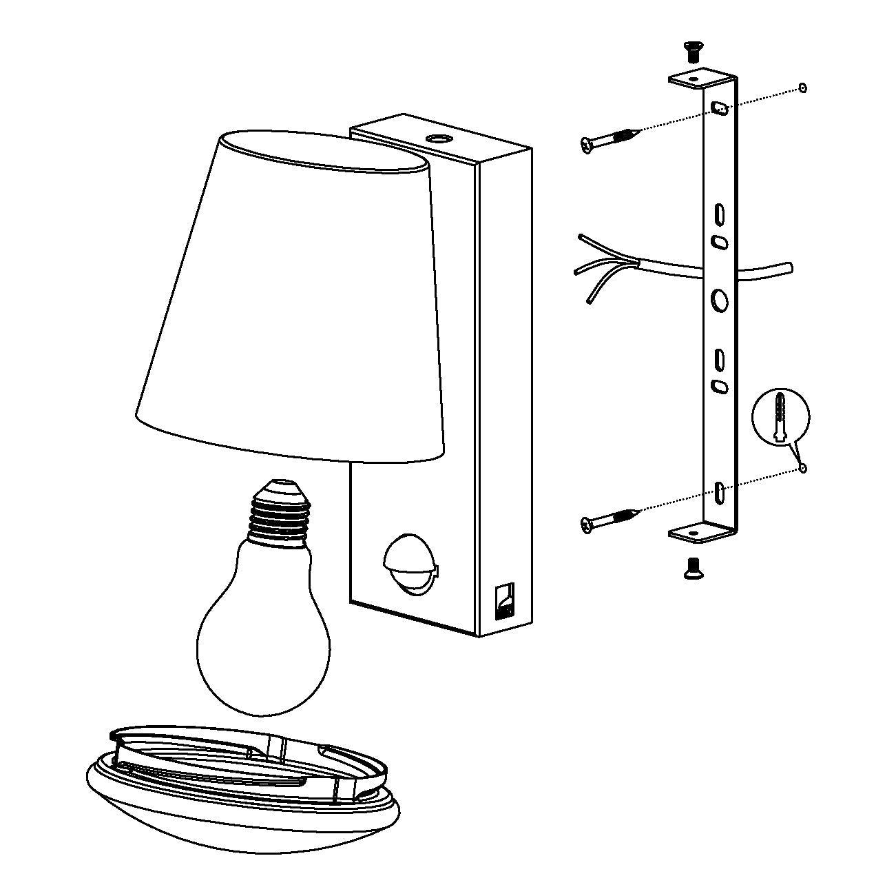 eglo caldiero ip44 grey led outdoor pir wall light Kitchen Lighting Close Up