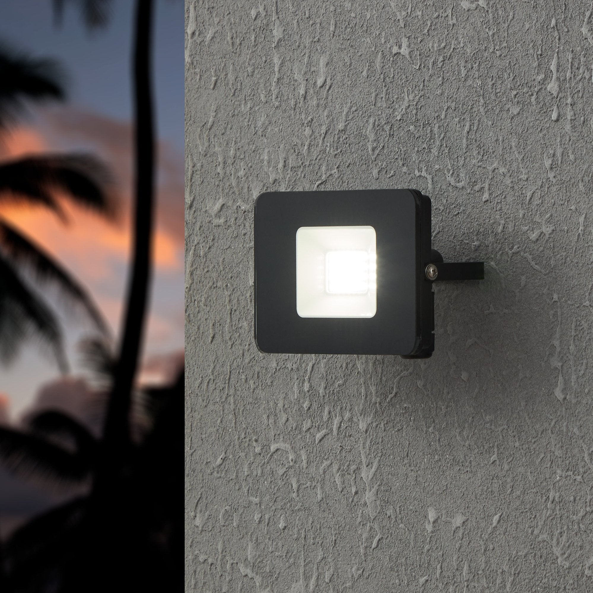 eglo faedo 3 ip65 outdoor led black flood light 21w