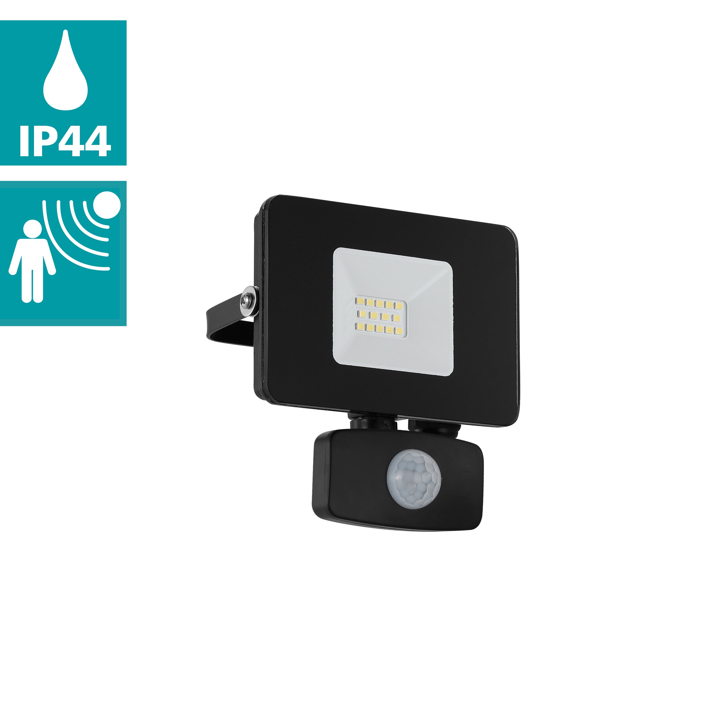 eglo faedo 3 ip44 outdoor led black pir flood light 10w kitchen lighting 