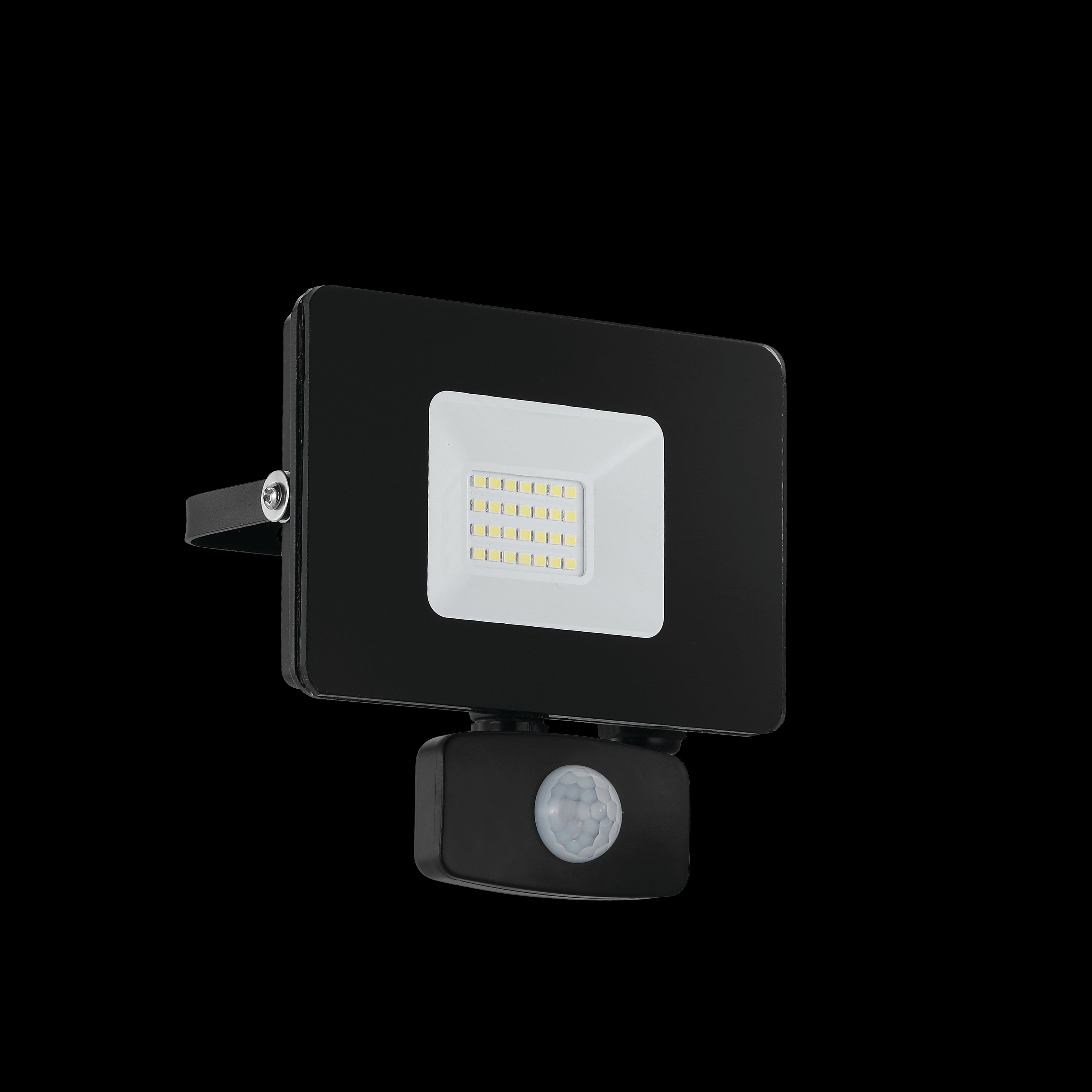 eglo faedo 3 ip44 outdoor led black pir flood light 21w living room image