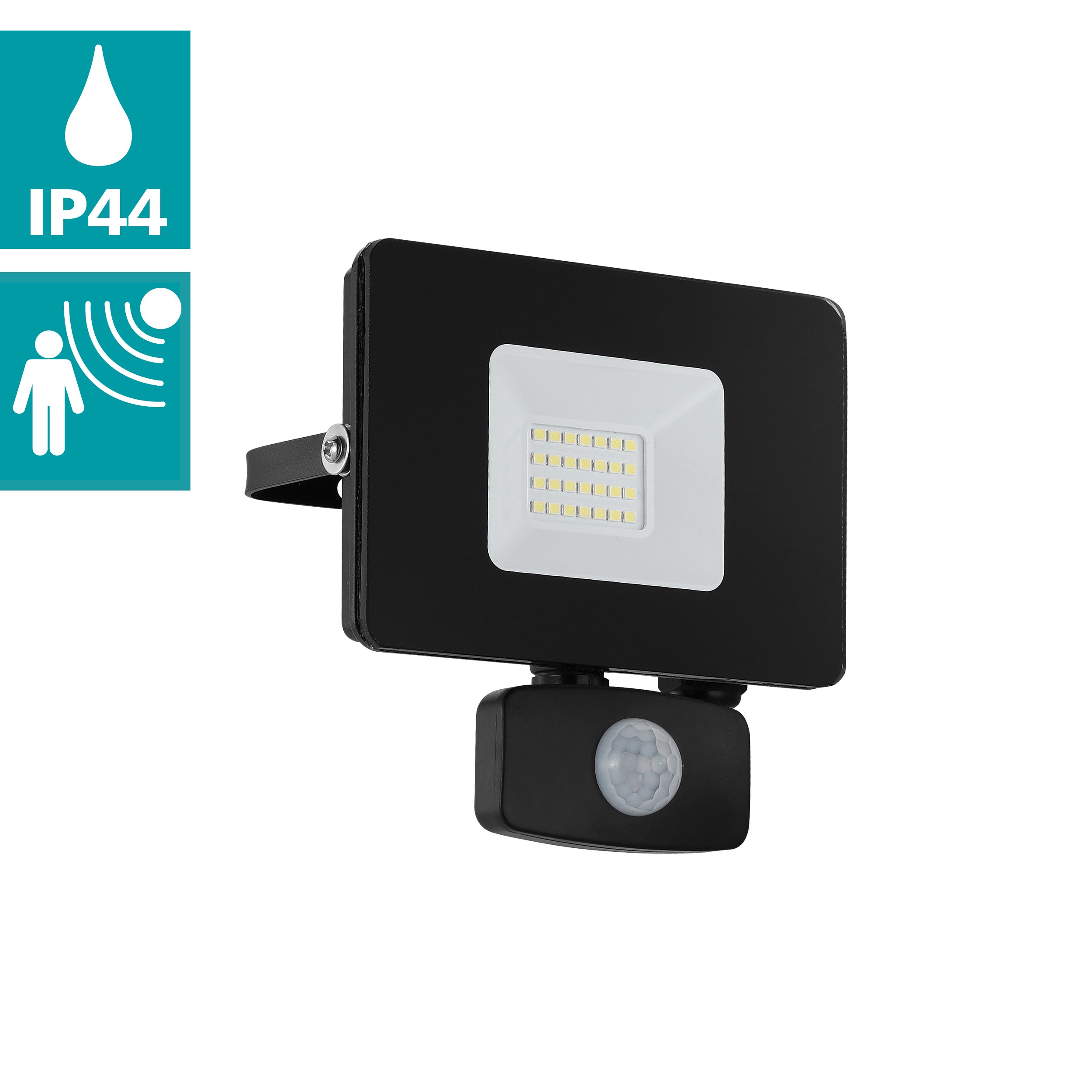 eglo faedo 3 ip44 outdoor led black pir flood light 21w kitchen lighting 