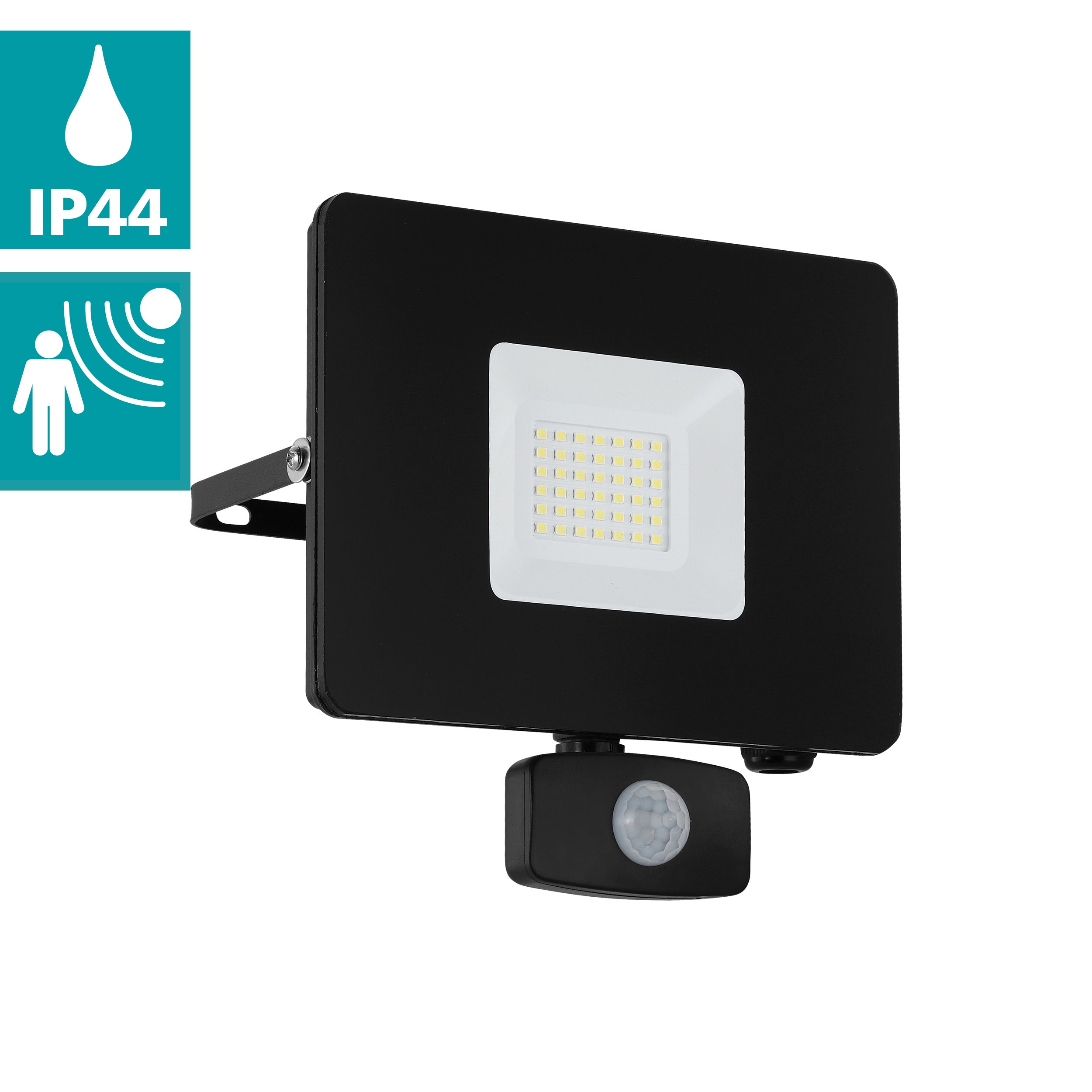 eglo faedo 3 ip44 outdoor led black pir flood light 31w kitchen lighting 