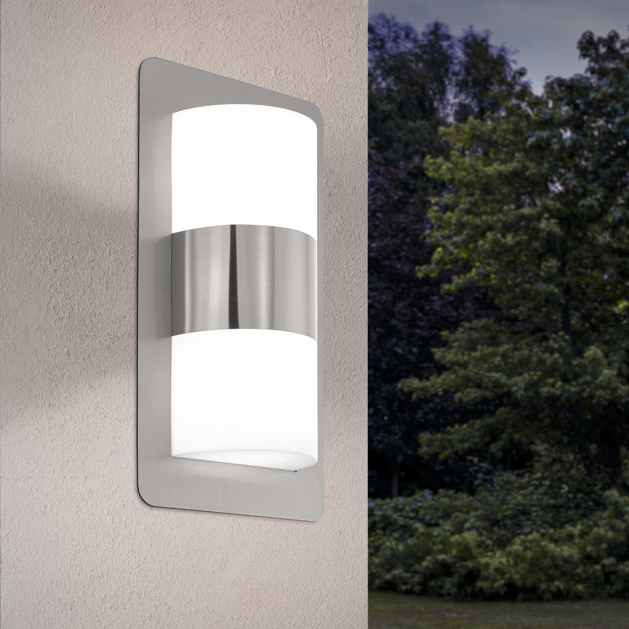 eglo cistierna ip44 stainless steel outdoor wall light