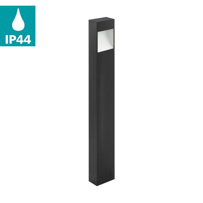 eglo manfria ip44 grey rectangular outdoor bollard light living room close up