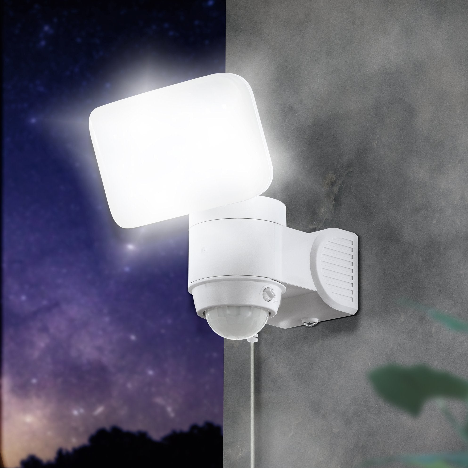 eglo casabas white pir solar led wall light ip44