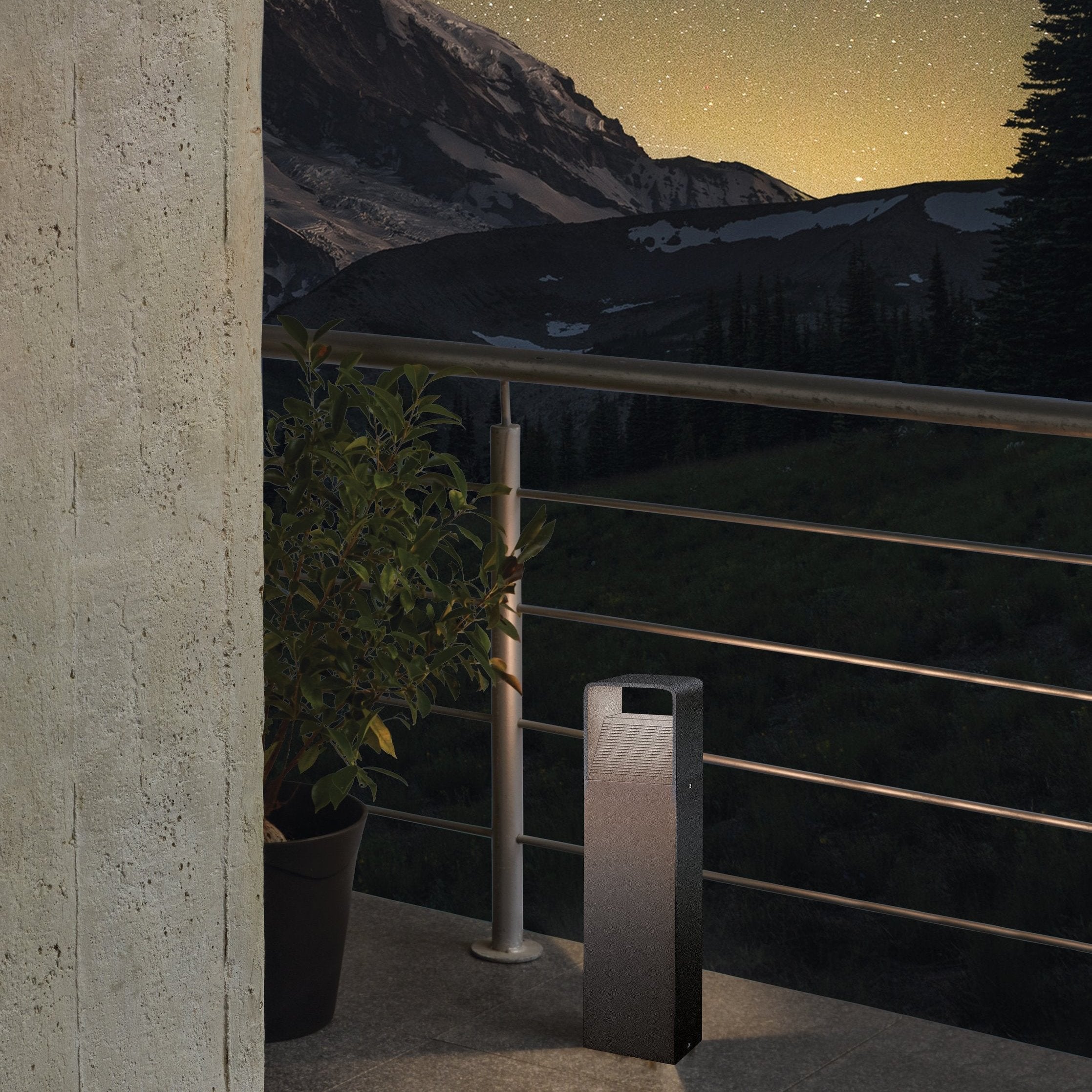 eglo doninni 1 ip65 grey led pedestal light