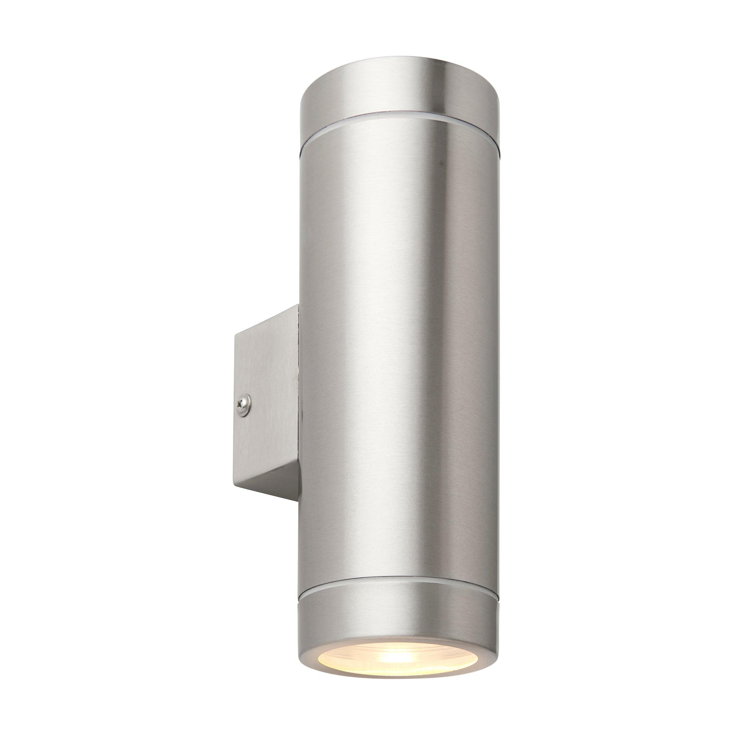 palin stainless steel xl outdoor wall light ip44 7wby saxby lighting