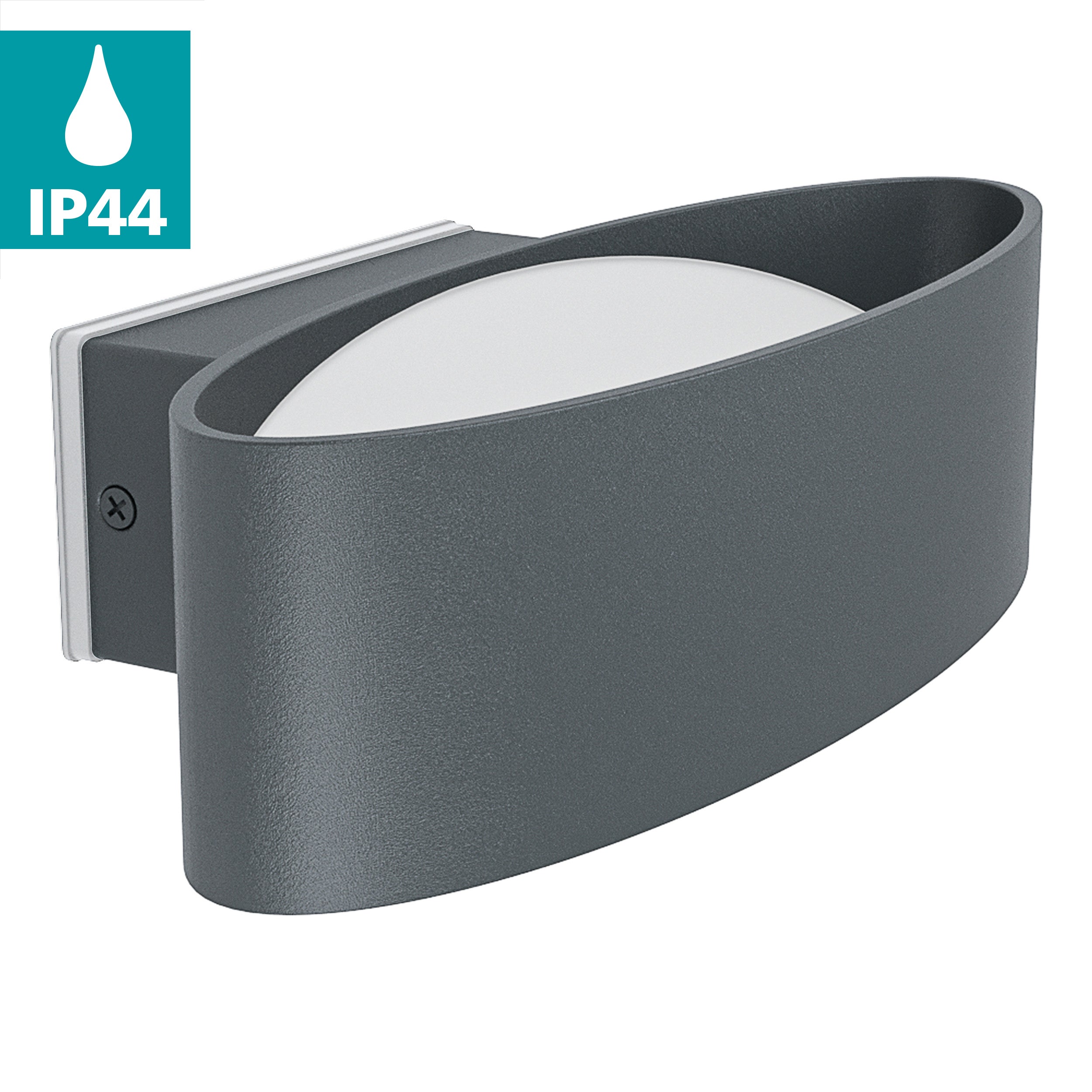 eglo chinoa grey oval led outdoor wall light ip54 kitchen lighting 