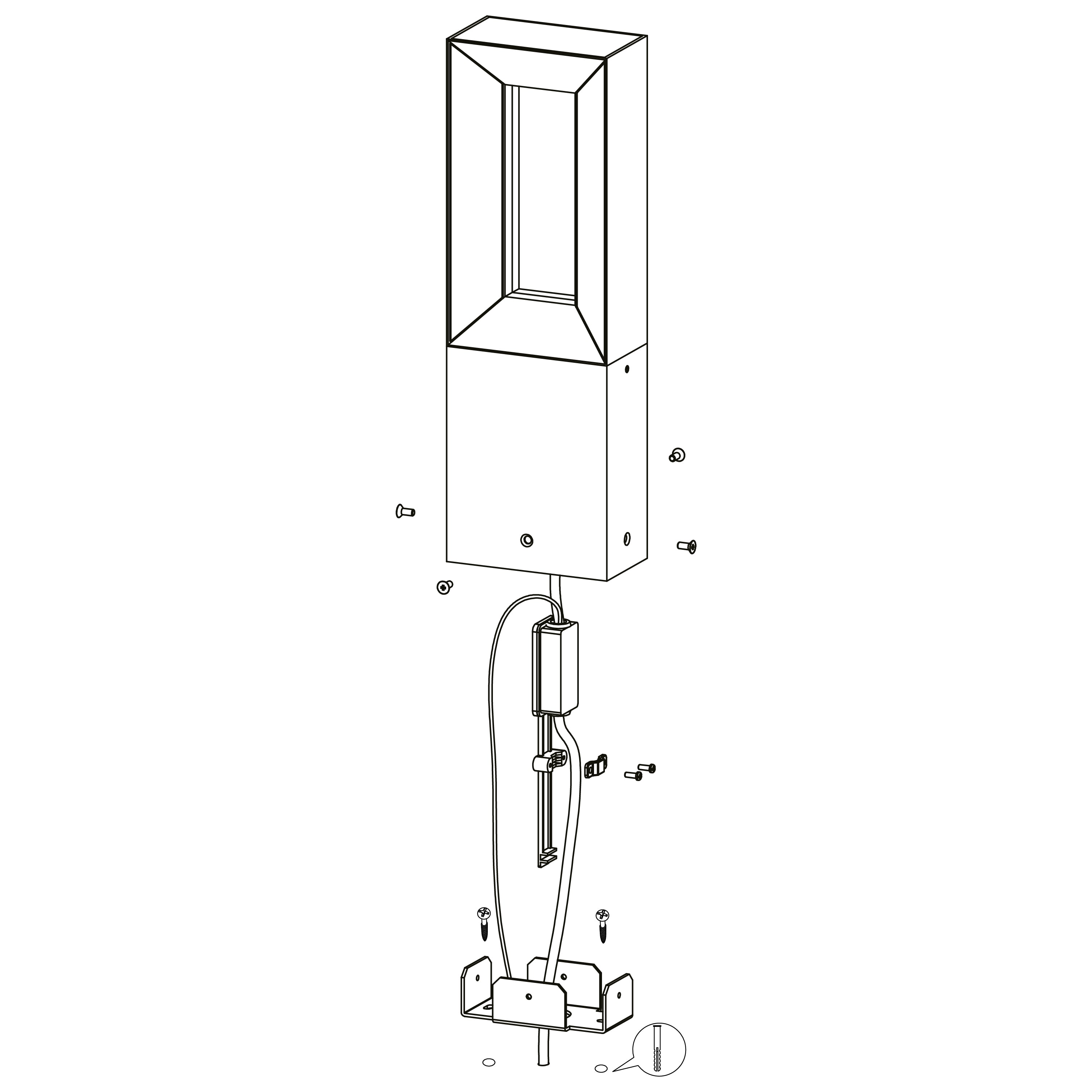 eglo riforano ip54 black led pedestal light hallway lighting 