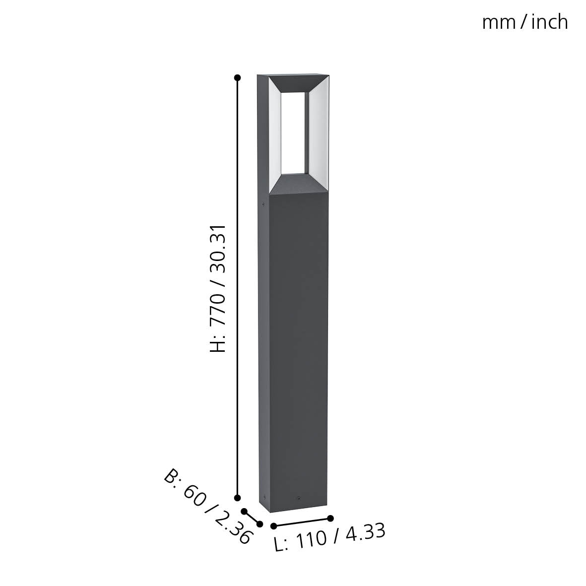 eglo riforano ip44 black linear led bollard outdoor light kitchen lighting 