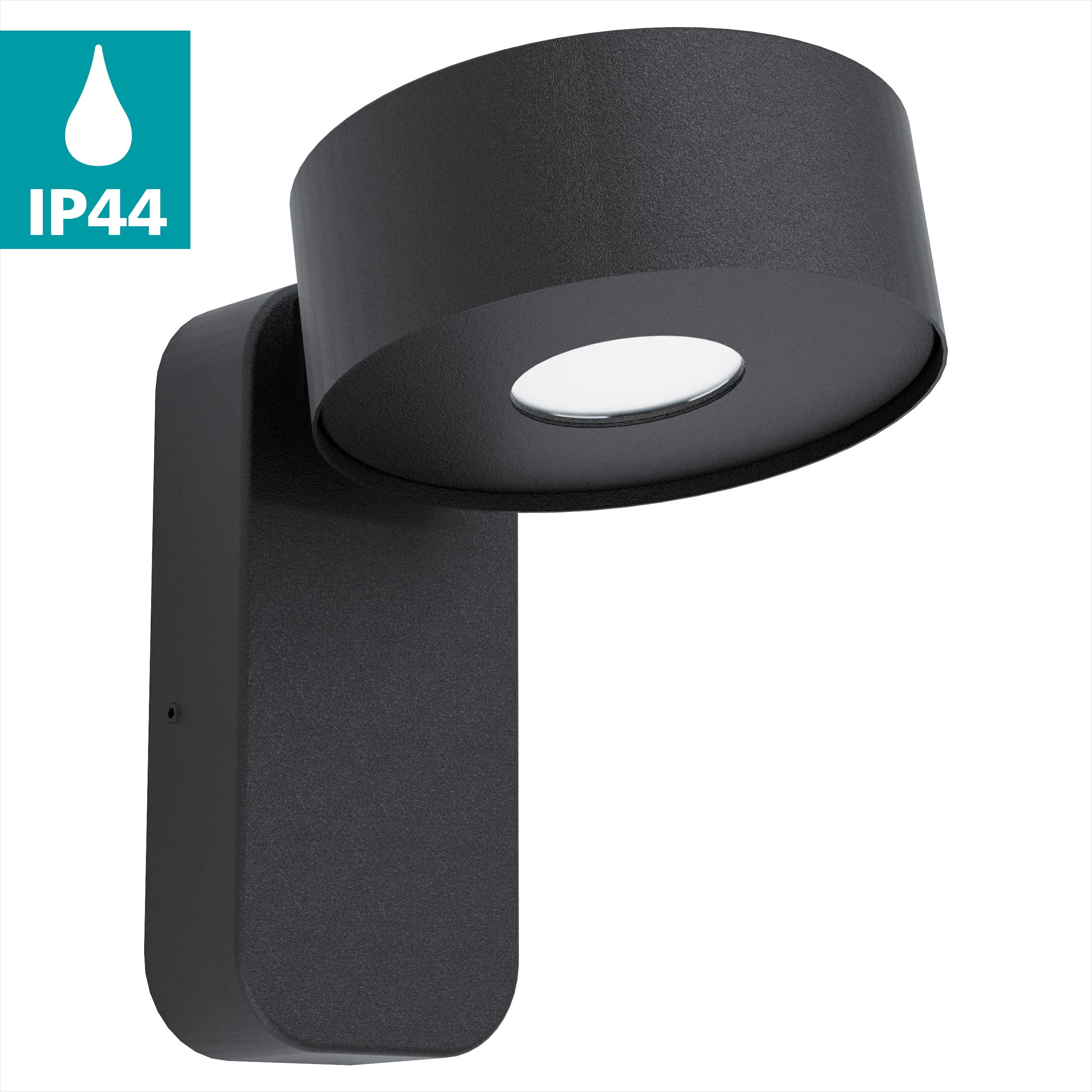 eglo palosco black led outdoor wall light ip44 living room close up