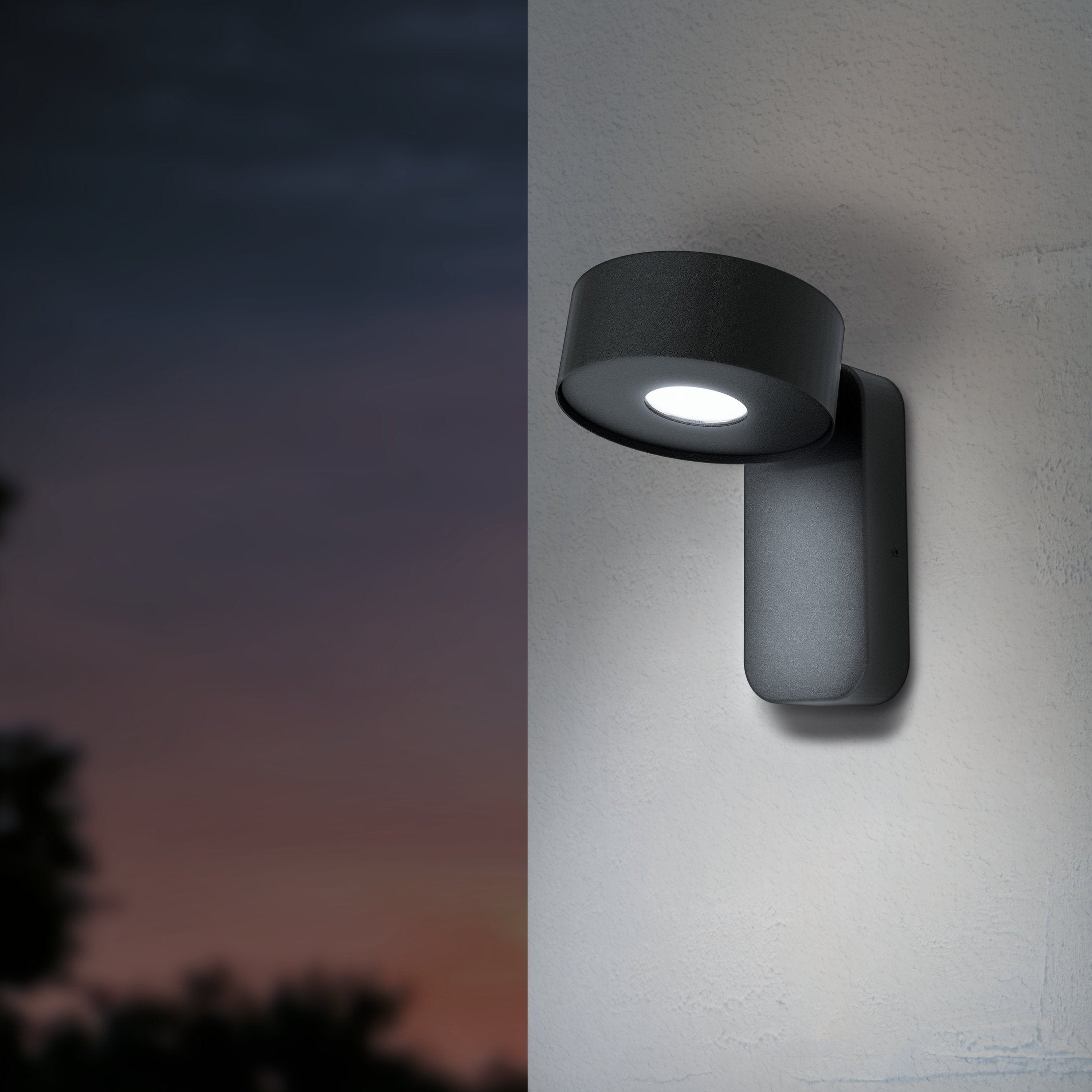 eglo palosco black led outdoor wall light ip44