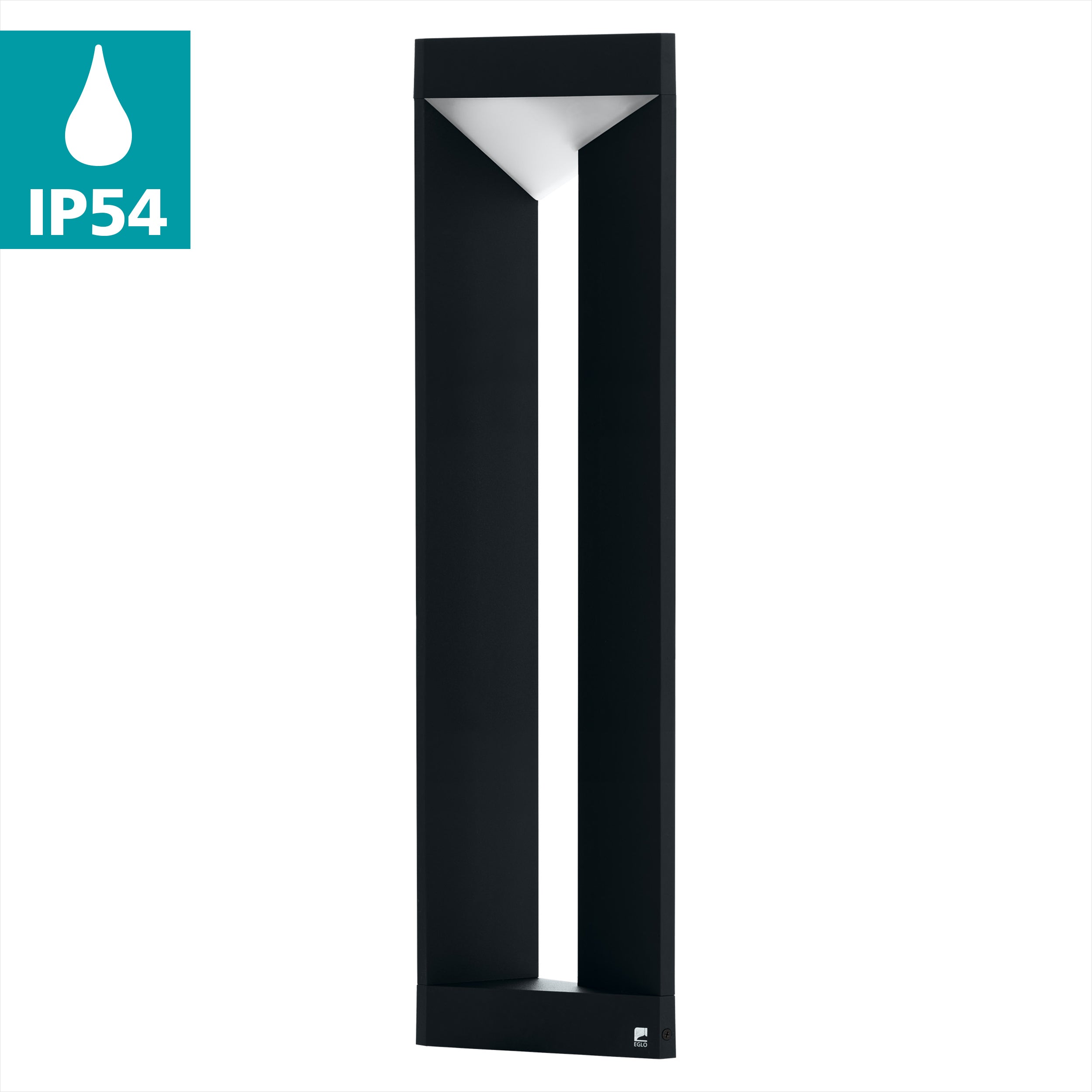 eglo nembro ip54 black linear led bollard pathway light living room close up