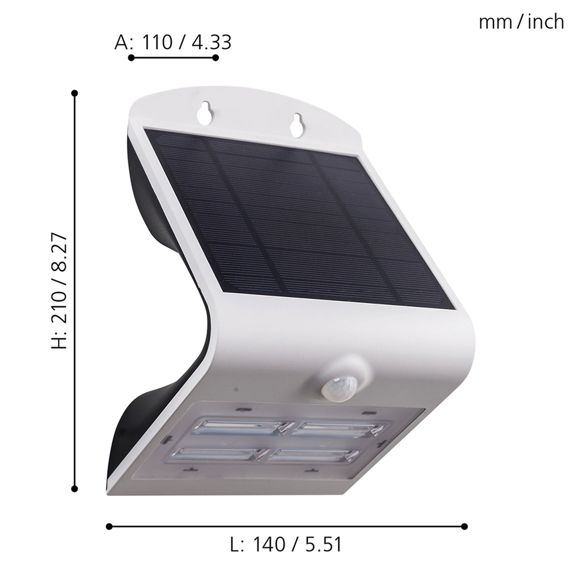 eglo lamozzo white led solar powered wall light ip54 kitchen lighting 