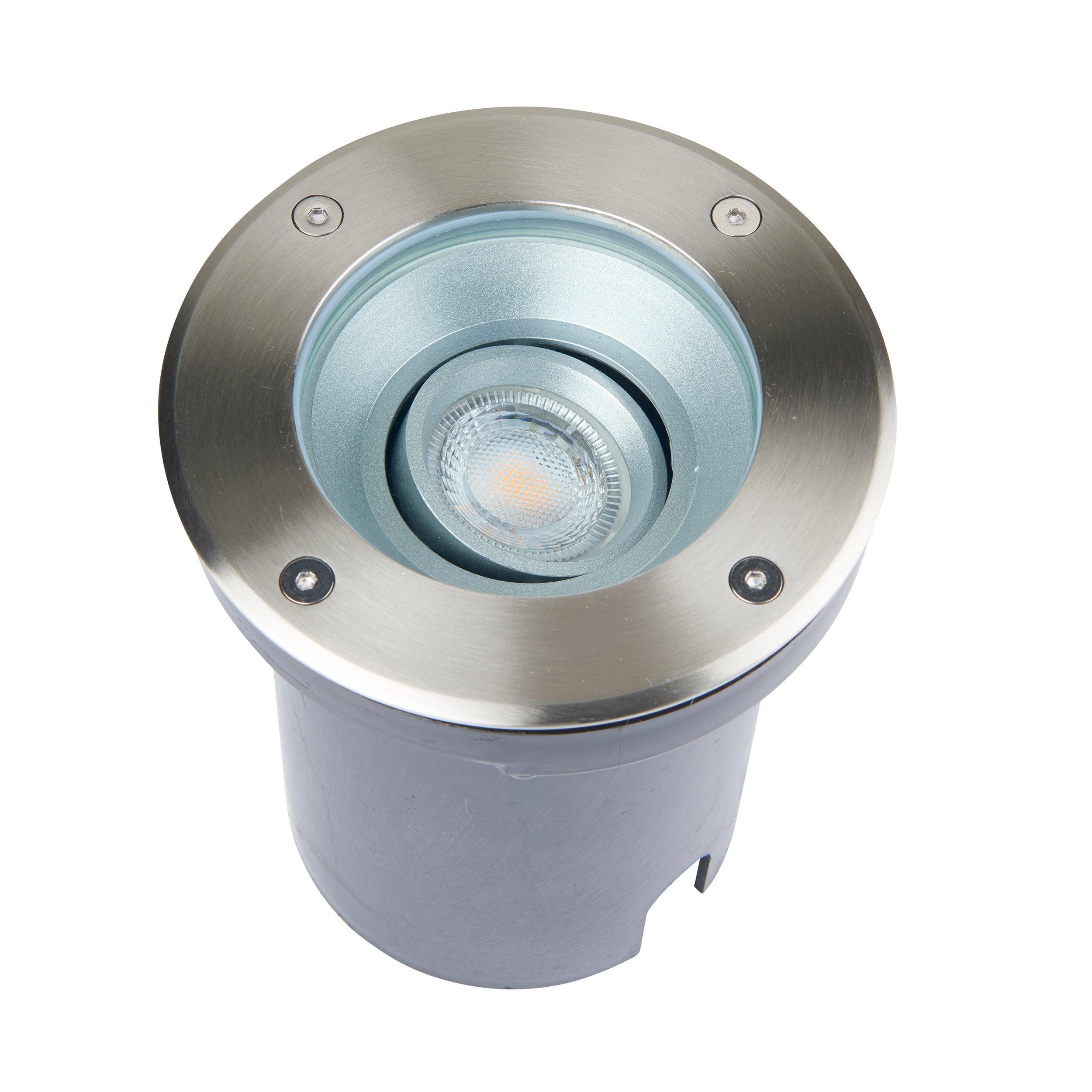 pillar tilt round stainless steel led decking light ip67 50wby Saxby Lighting, close up image