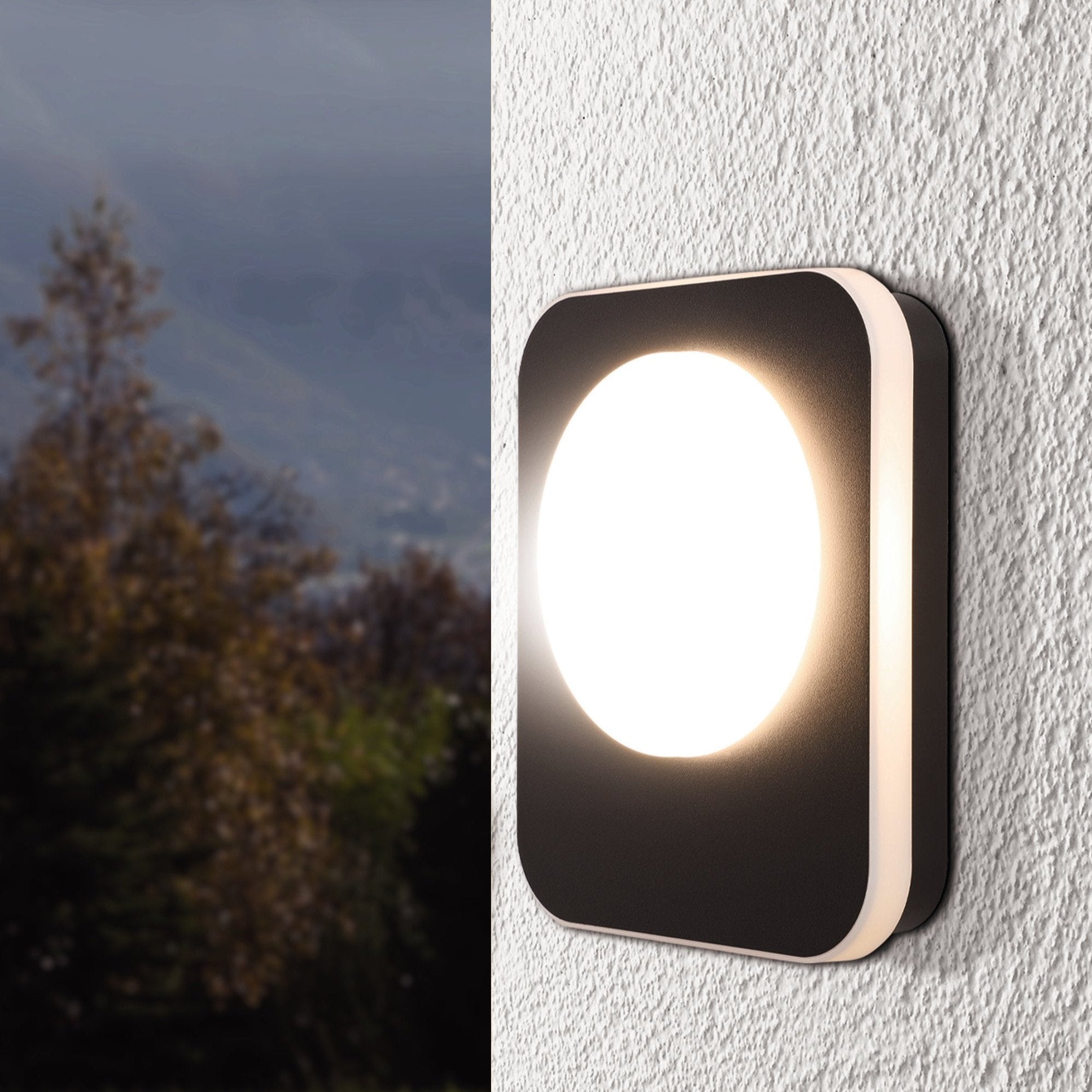 eglo madriz black led outdoor wall light ip44