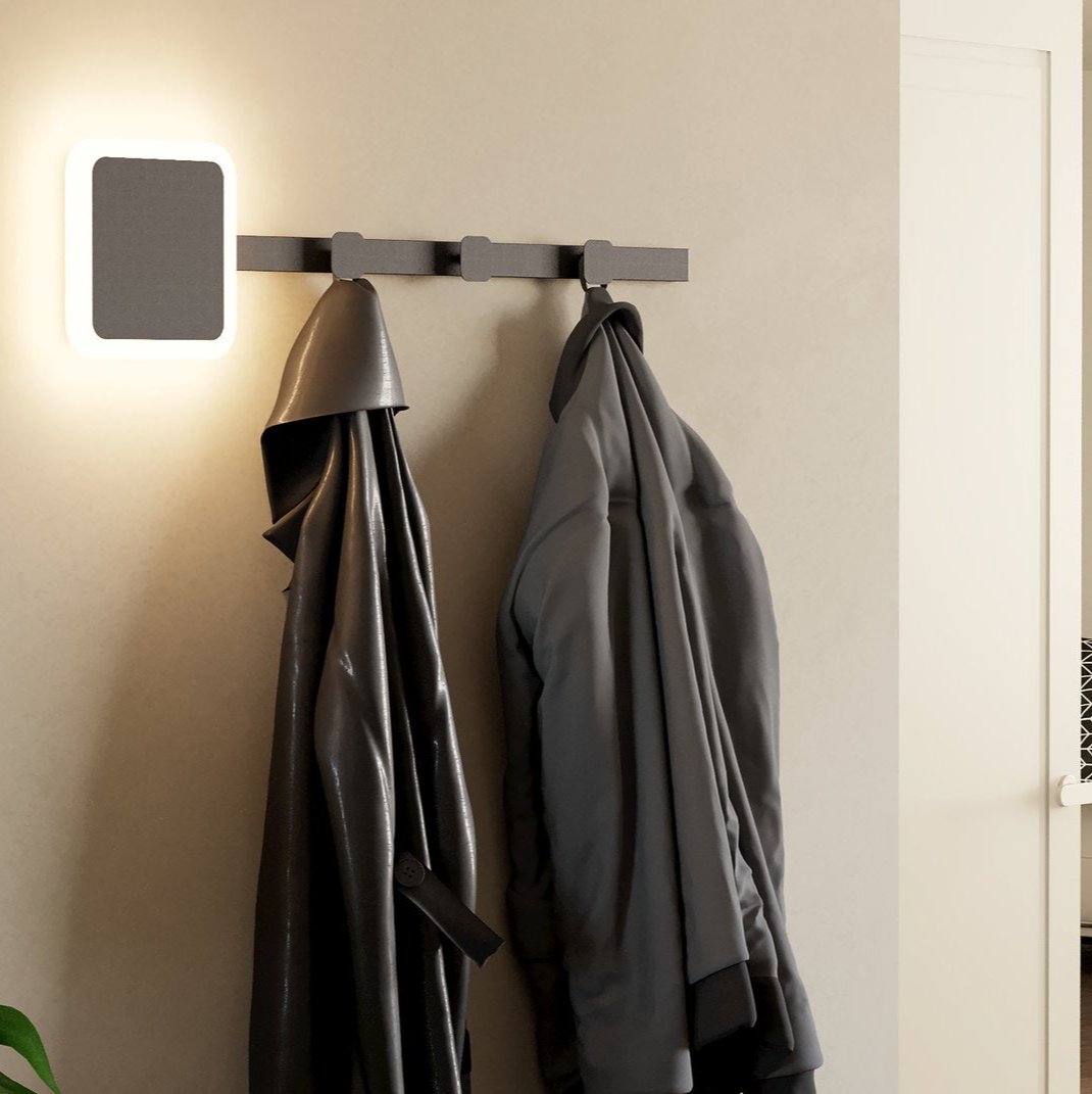 eglo cartignano black led coat hook wall light
