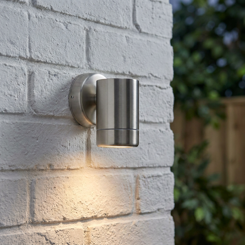 Atlantis Silver LED Outdoor Down Wall Light IP65 7W