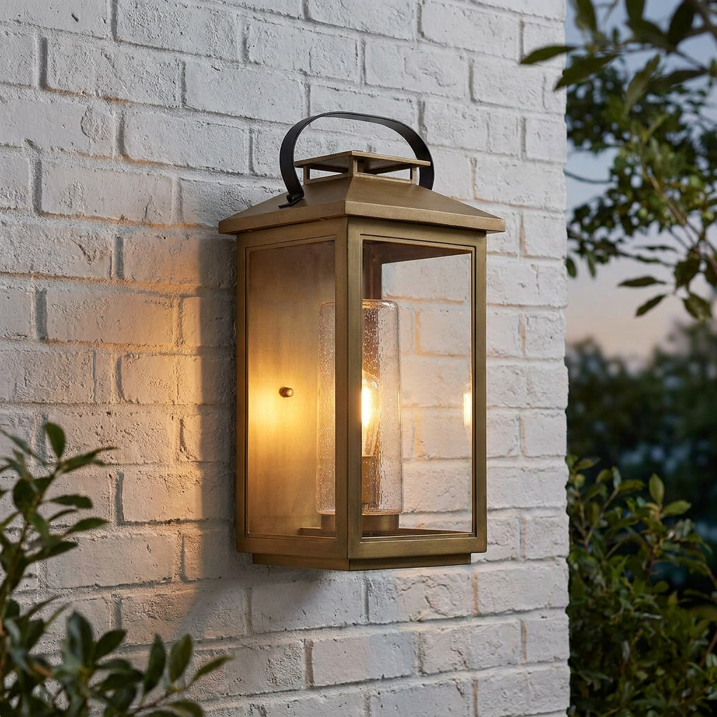 Atwater 1 Light Large Brass Outdoor Wall Lantern