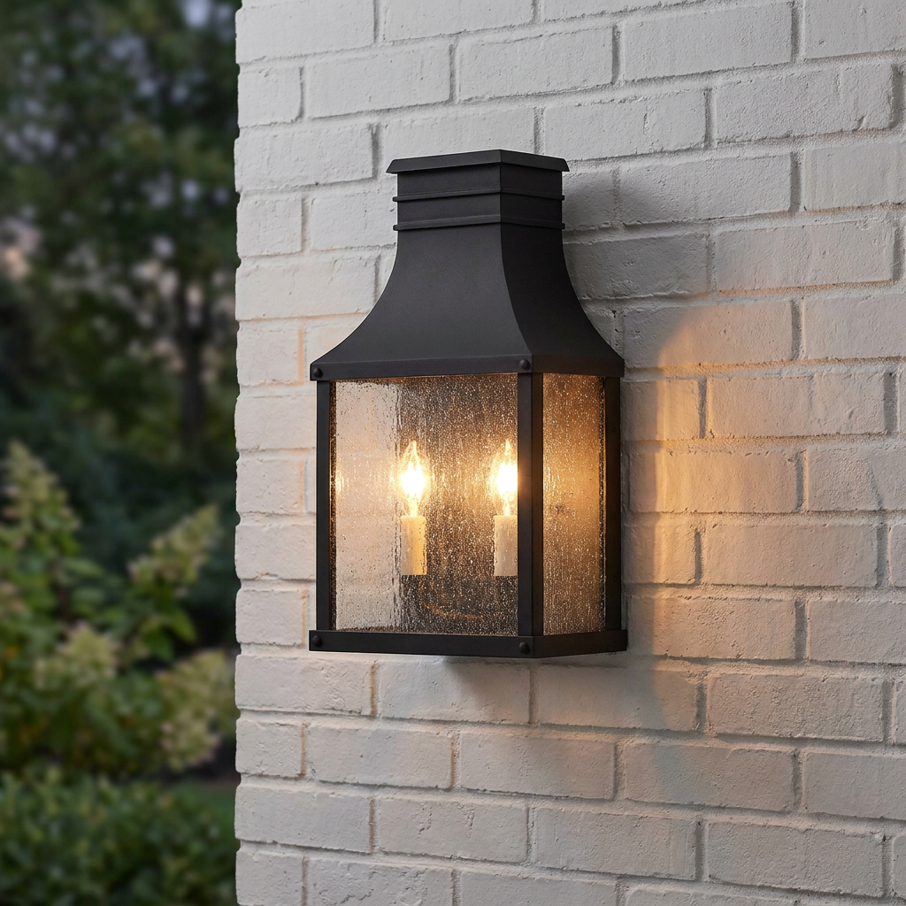 Beacon Hill Black Outdoor Half Wall Lantern