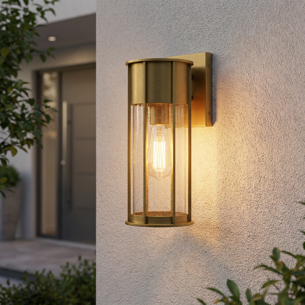 Camillo Brass Medium Outdoor Wall Lantern