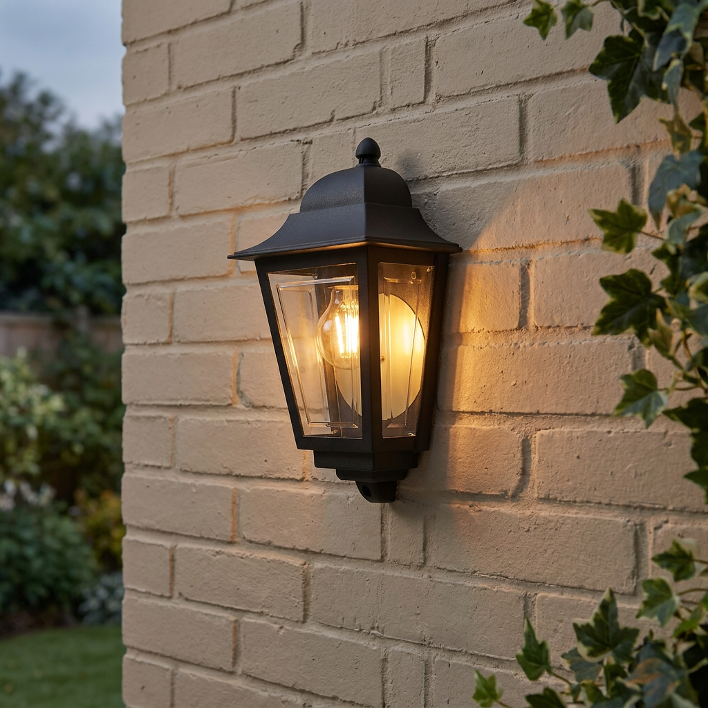 Deco Lane 1 Light Black Outdoor Half Wall Lantern