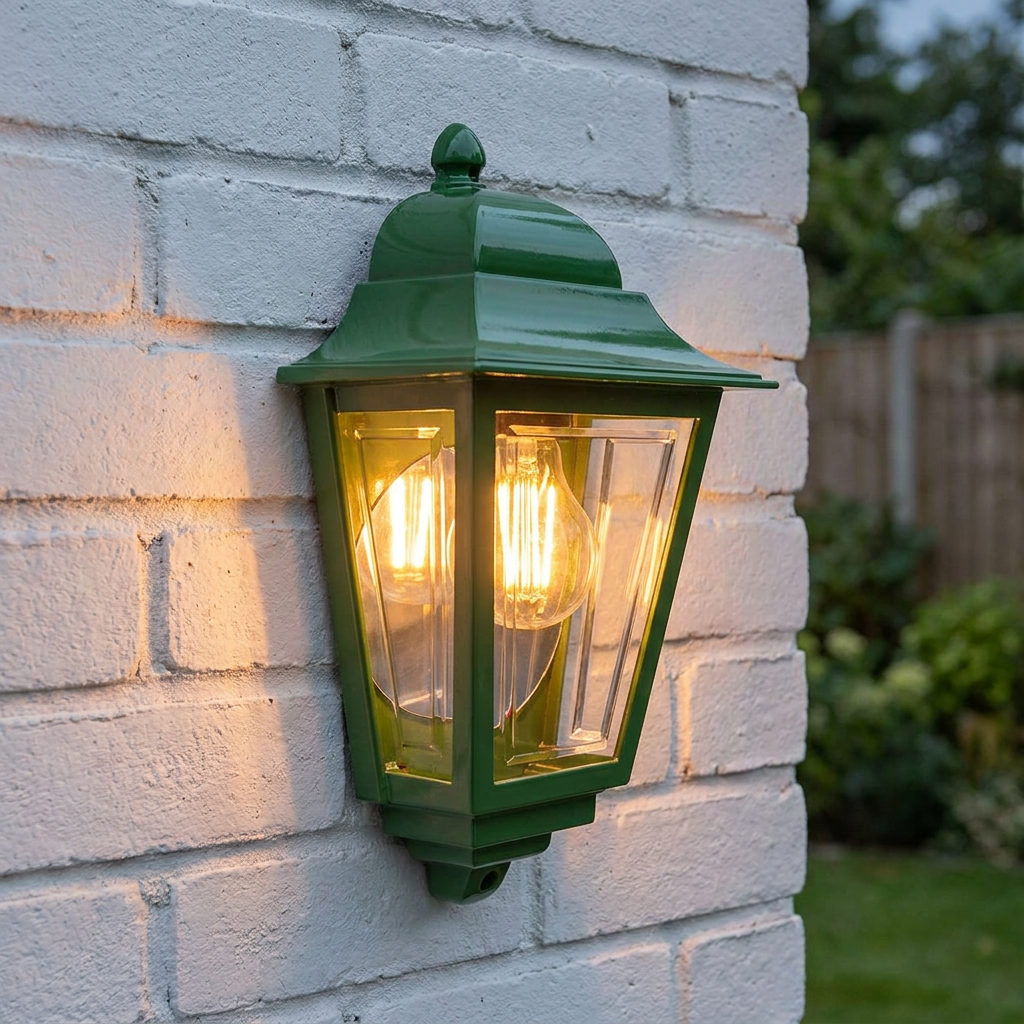 Deco Lane 1 Light Green Outdoor Half Wall Lantern
