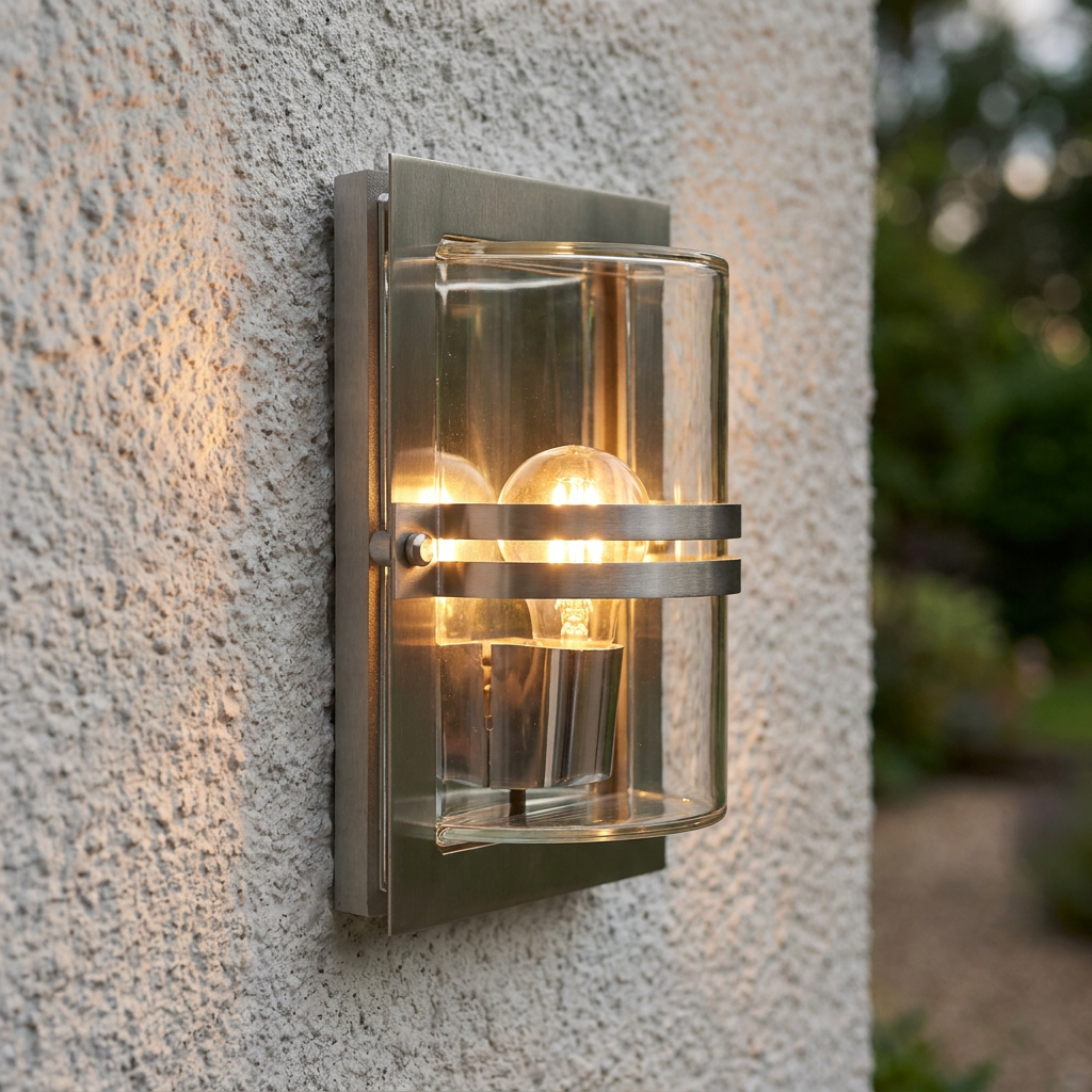 Elstead Basel Stainless Steel Outdoor Wall Light