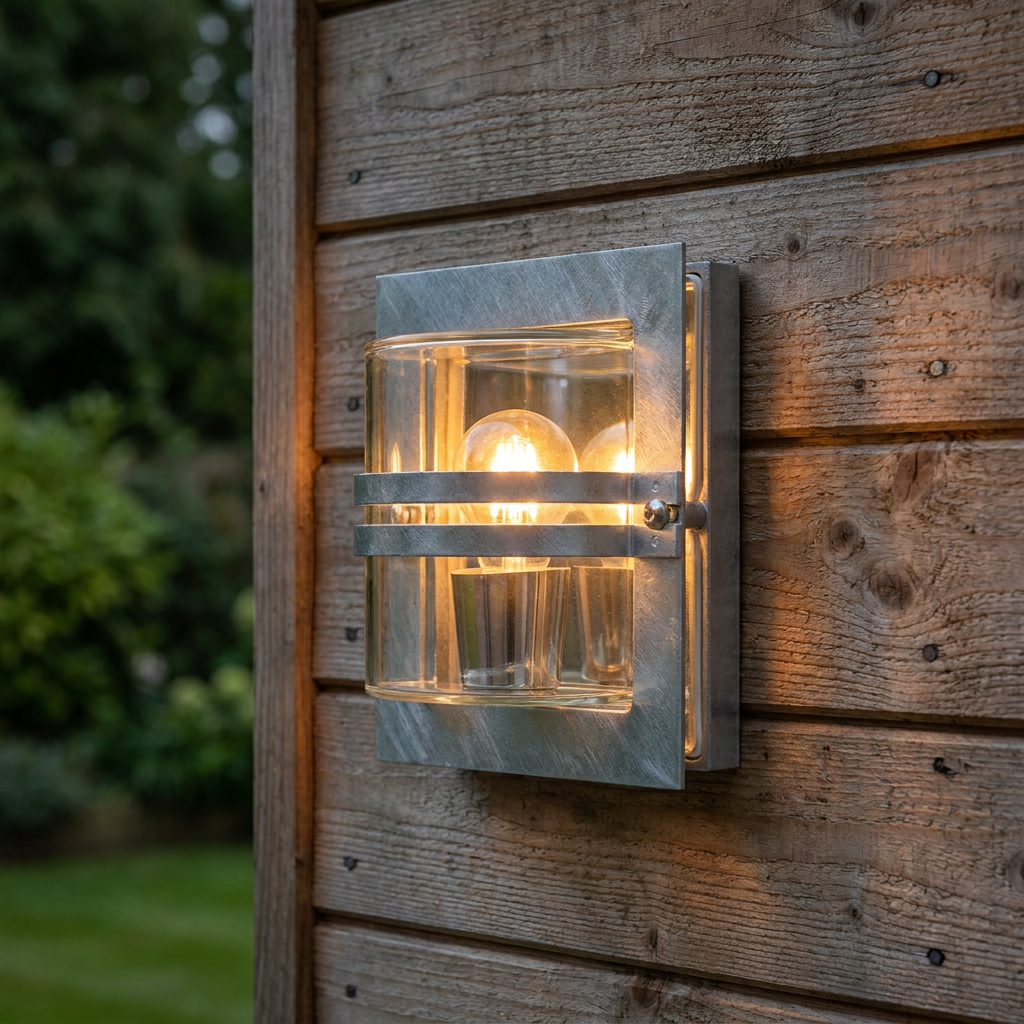 Elstead Bern Galvanised Steel Outdoor Wall Light