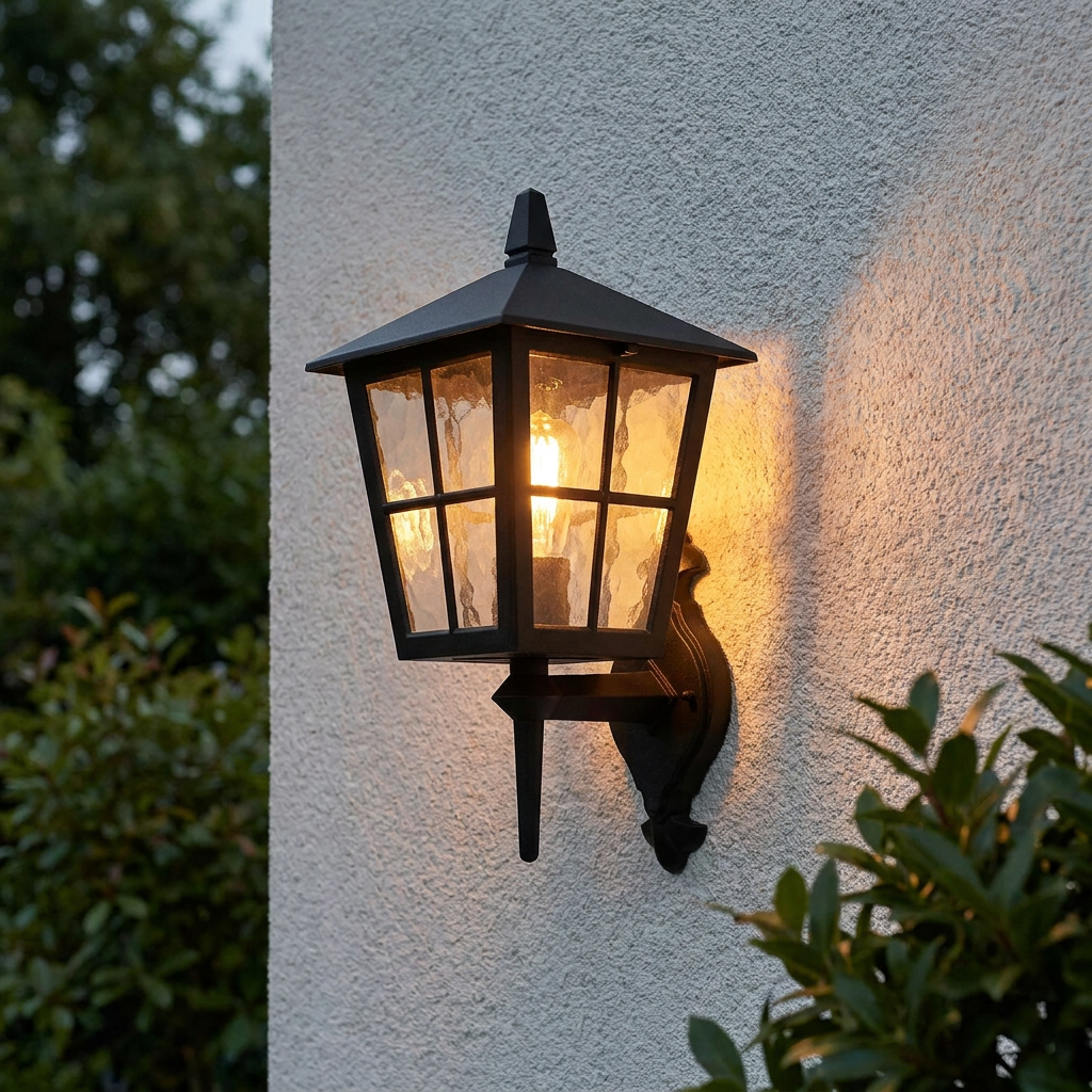 Elstead Canterbury Black Outdoor Uplighter Wall Light