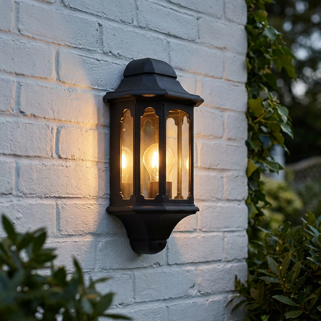 Elstead Chapel Black Exterior Half Wall Light