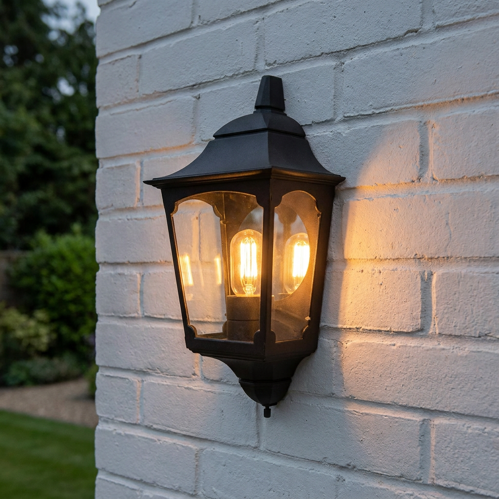 Elstead Chapel Black Outdoor Half Wall Light