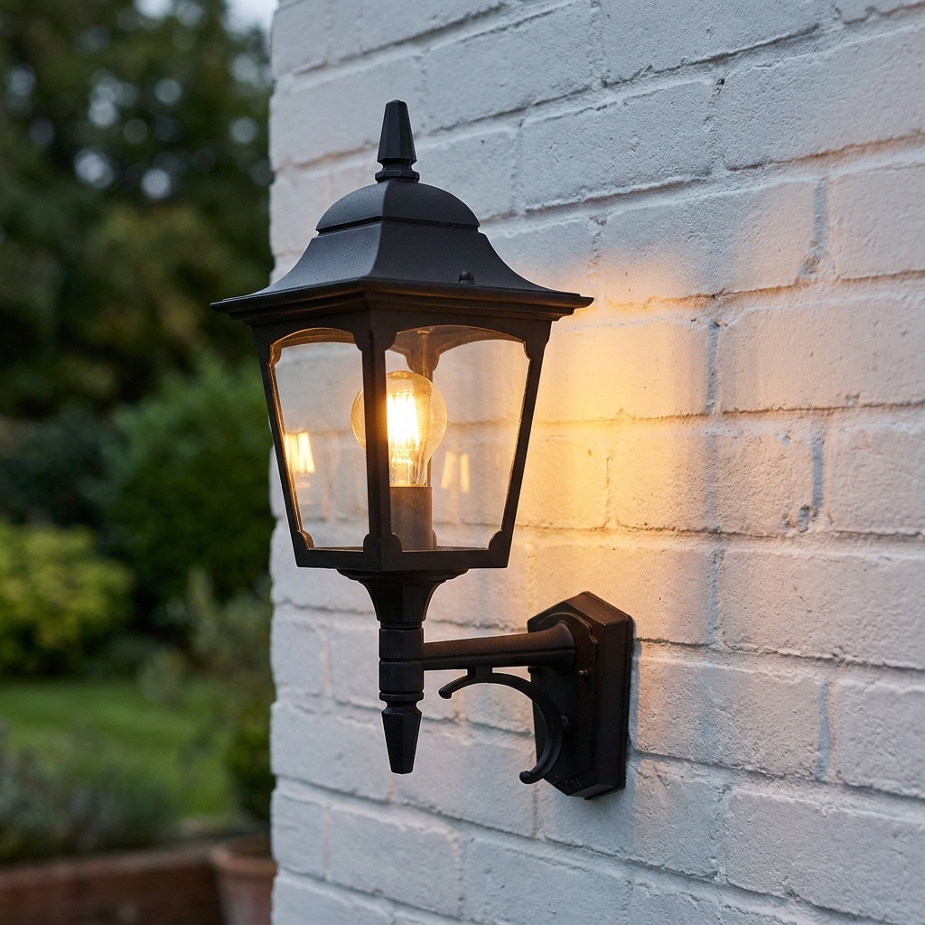 Elstead Chapel Black Outdoor Uplighter Wall Light