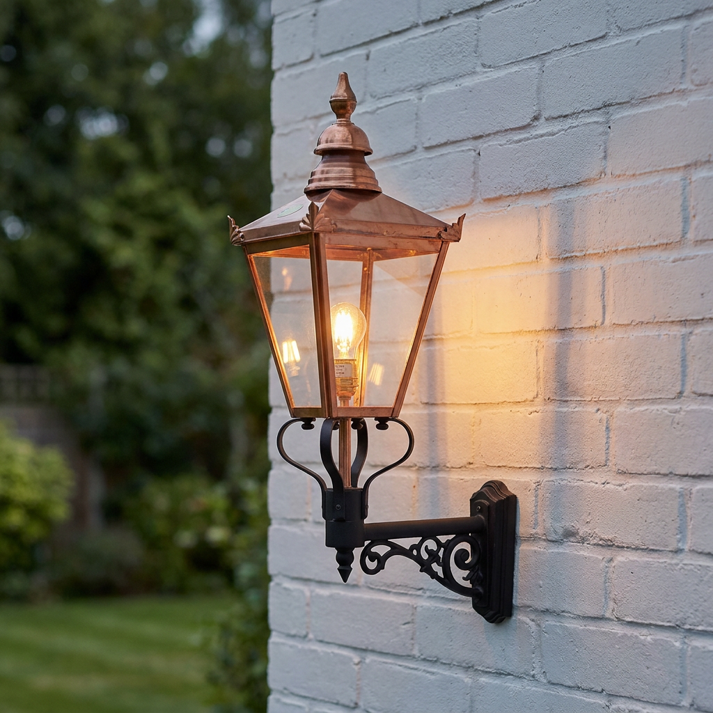 Elstead Chelsea Copper Outdoor Uplighter Wall Light