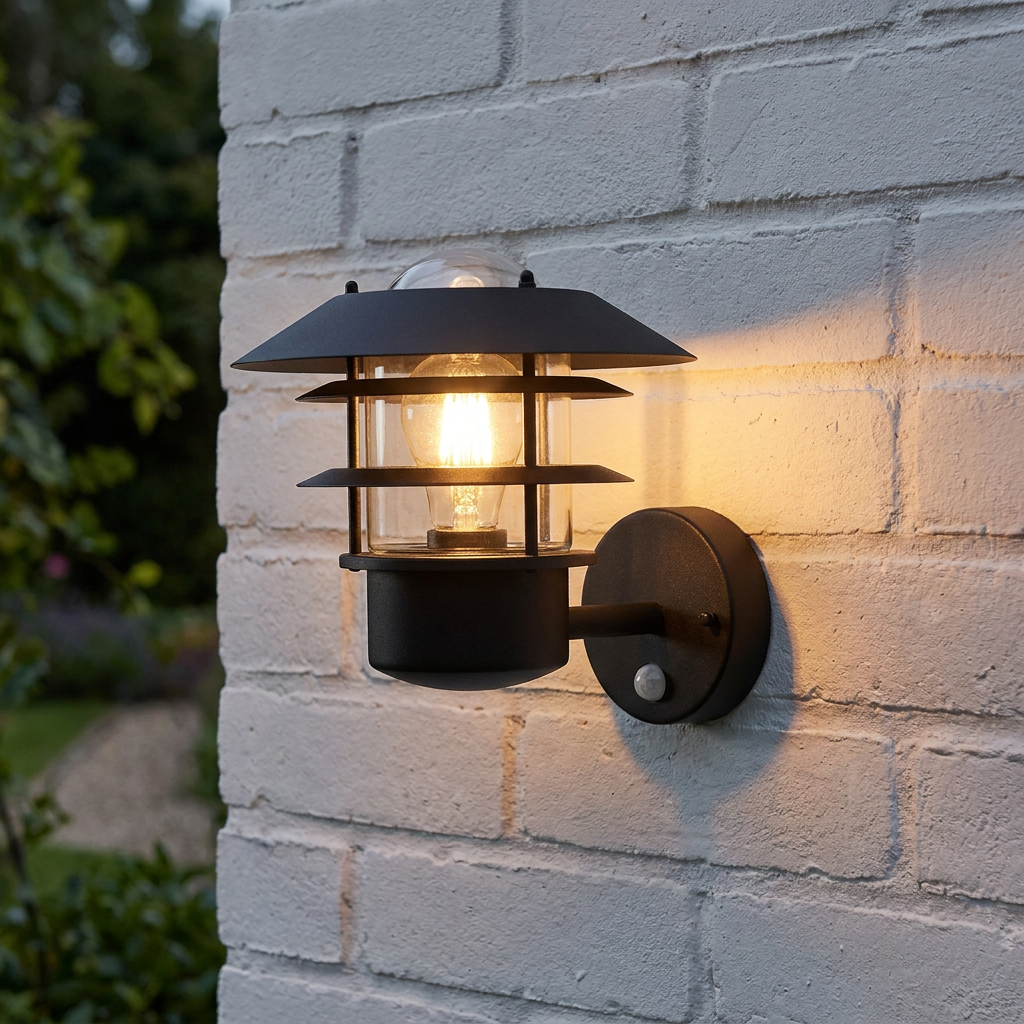 Elstead Helsingor Black Outdoor PIR Wall Light
