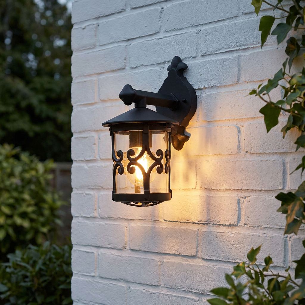 Elstead Hereford Black Outdoor Downlighter Wall Light