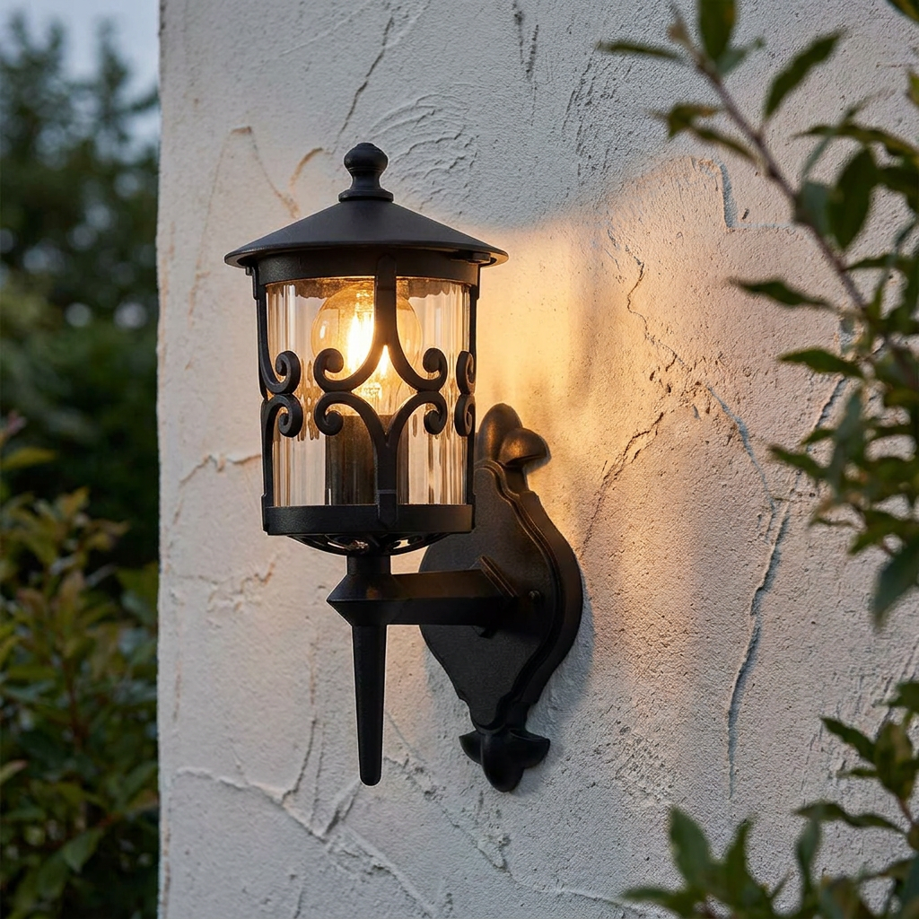 Elstead Hereford Black Outdoor Uplighter Wall Light