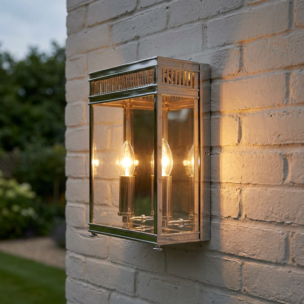 Elstead Holborn Polished Chrome Medium Outdoor Wall Light